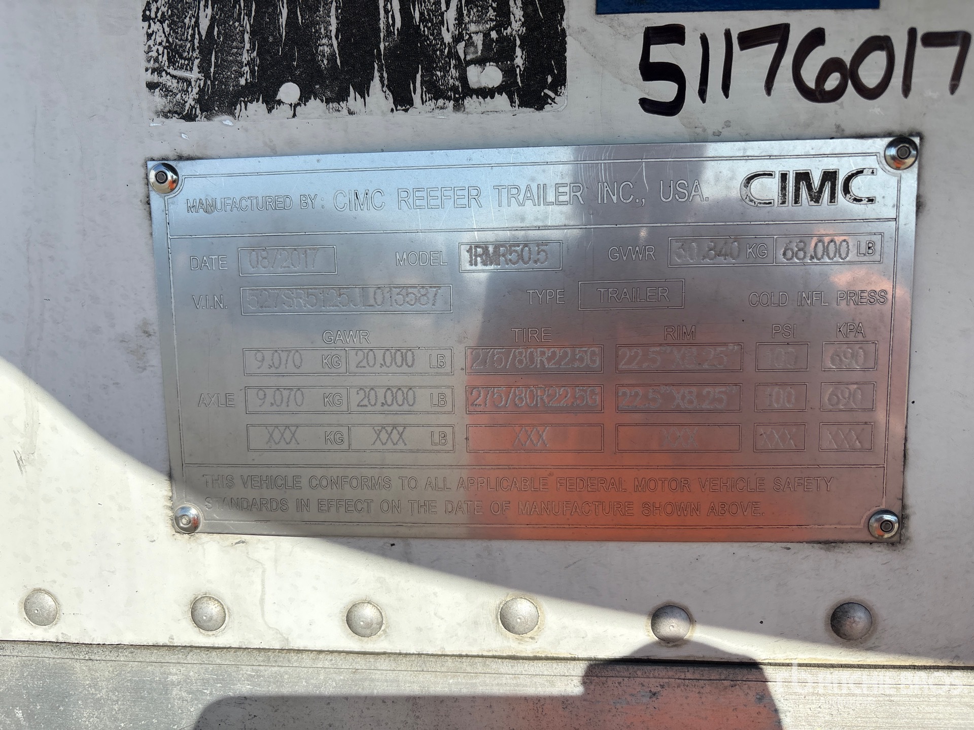 General Appearance with Numero seriale/numero d’identificazione del veicolo (VIN)