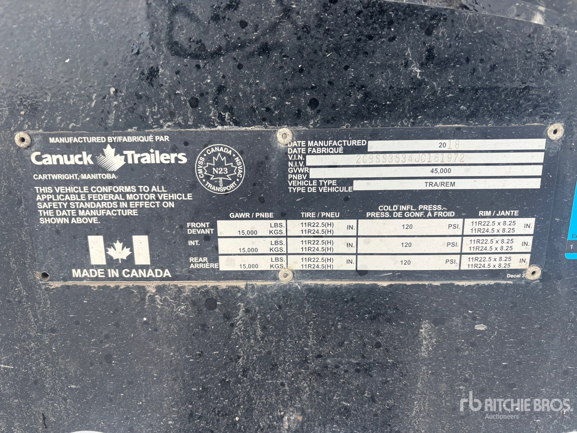 General Appearance with Serial Number / VIN