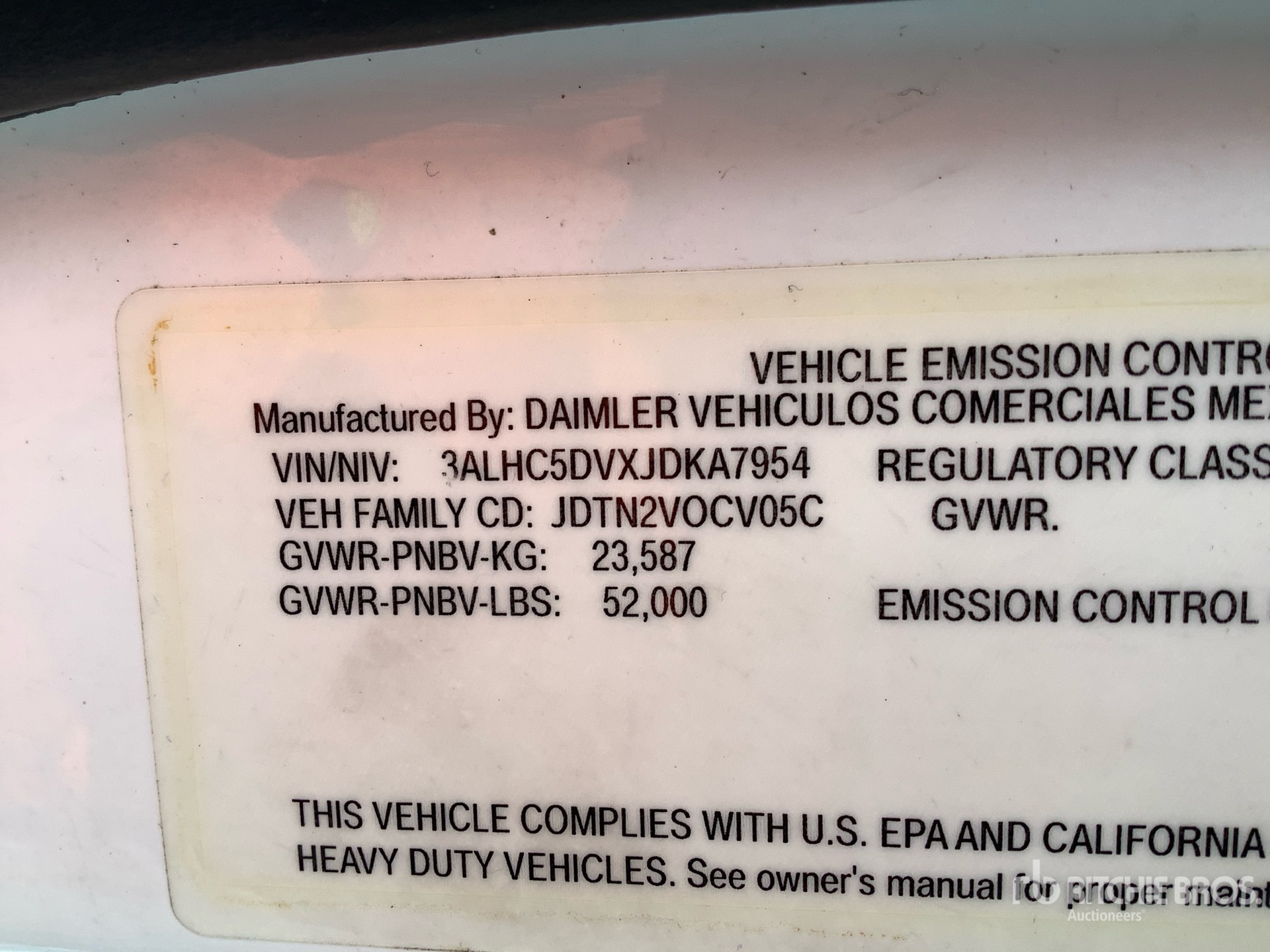 General Appearance with Numéro de série/Numéro d'identification du véhicule automobile