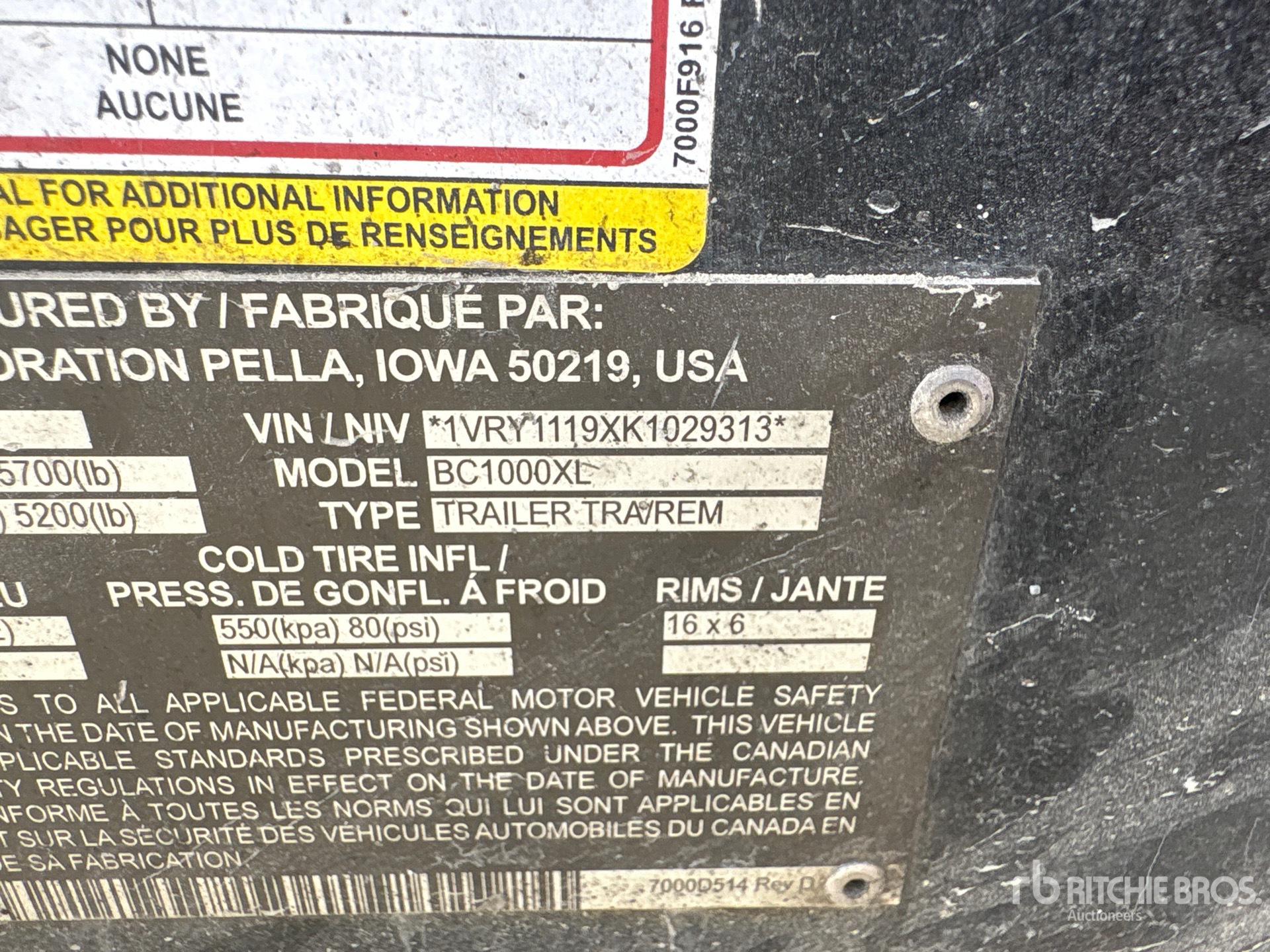 General Appearance with N.º de serie/VIN