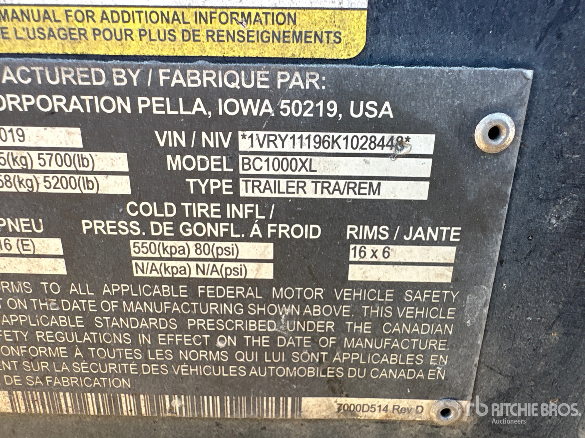 General Appearance with N.º de serie/VIN