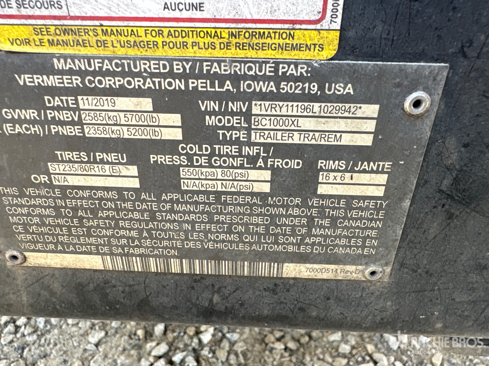 General Appearance with N.º de serie/VIN