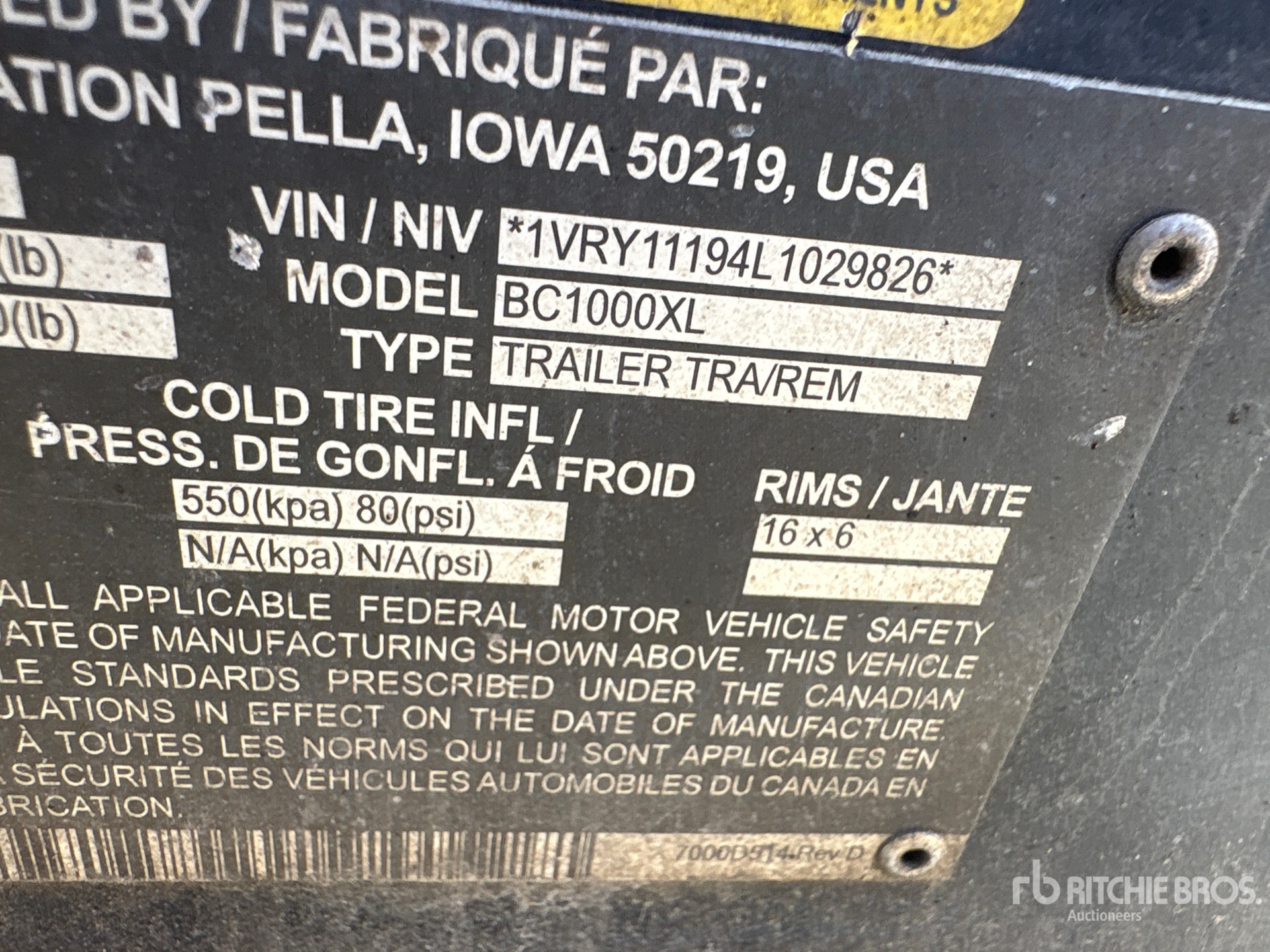 General Appearance with N.º de serie/VIN