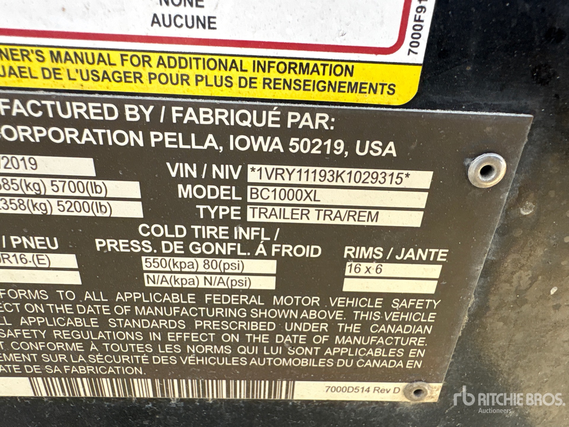 General Appearance with N.º de serie/VIN