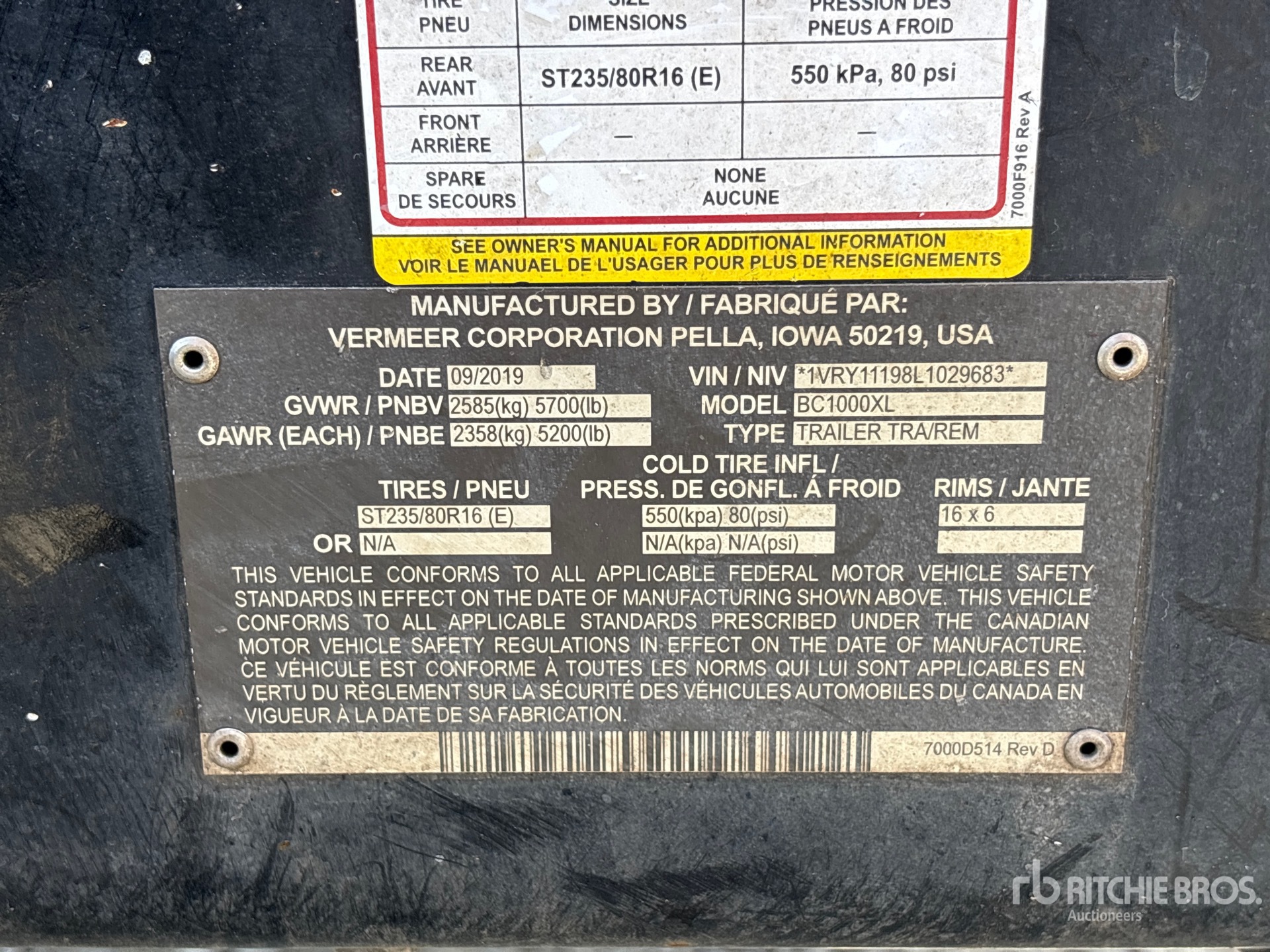 General Appearance with N.º de serie/VIN