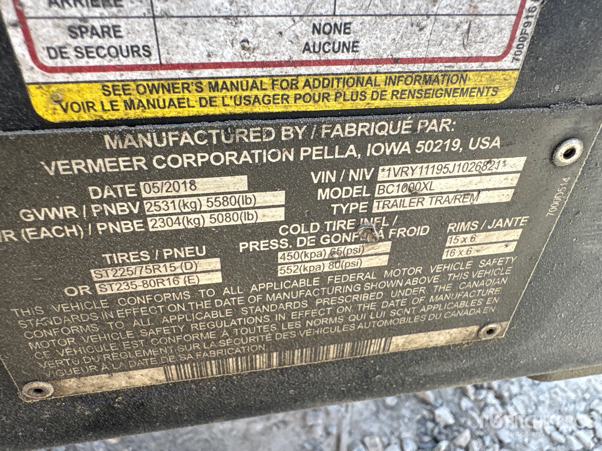 General Appearance with N.º de serie/VIN