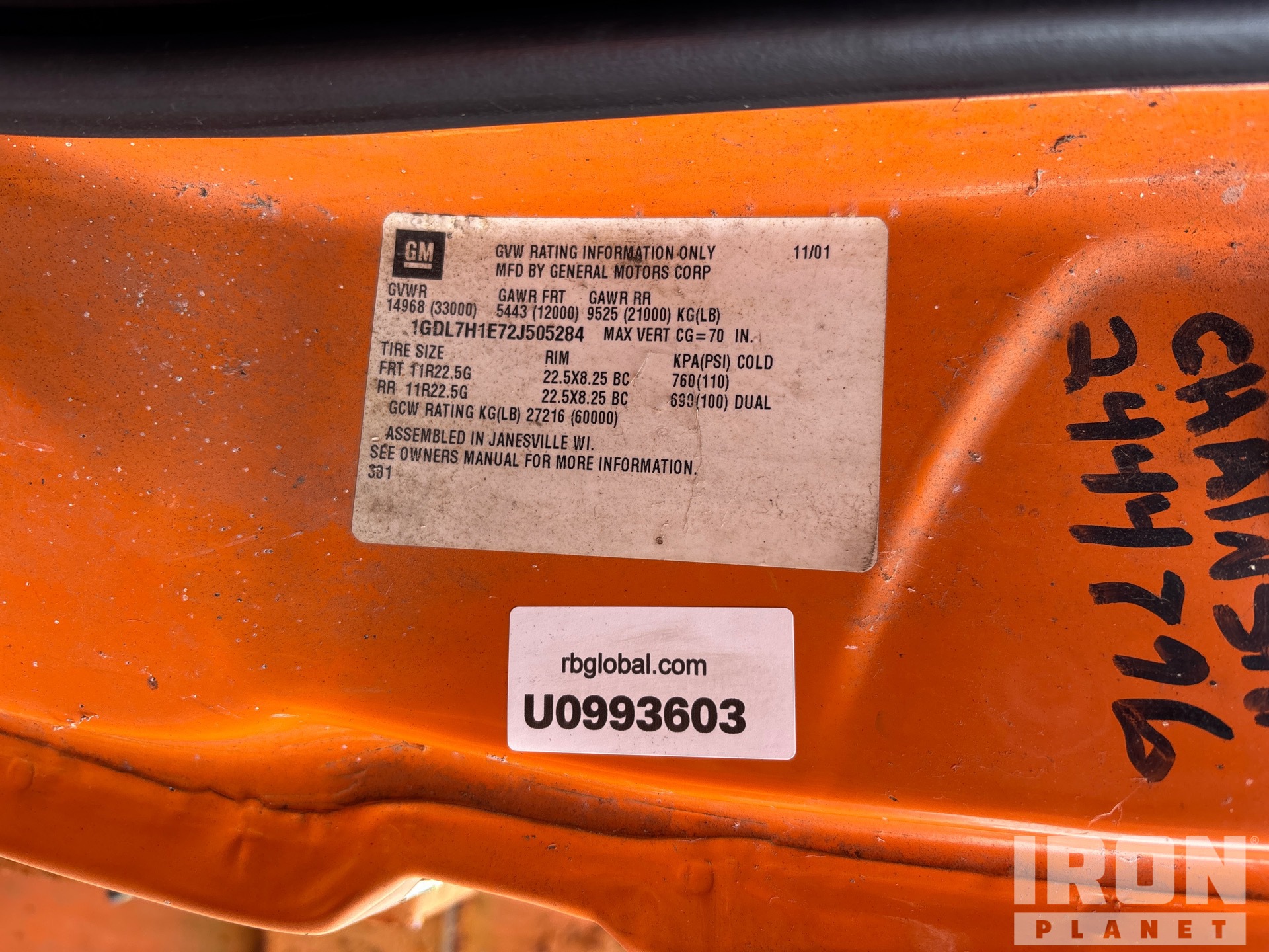 General Appearance with Serial Number / VIN