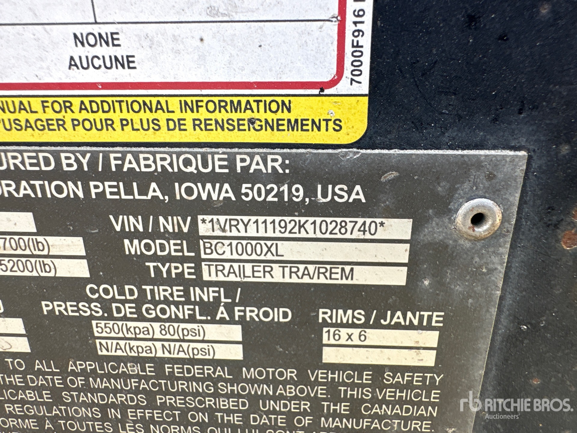 General Appearance with N.º de serie/VIN