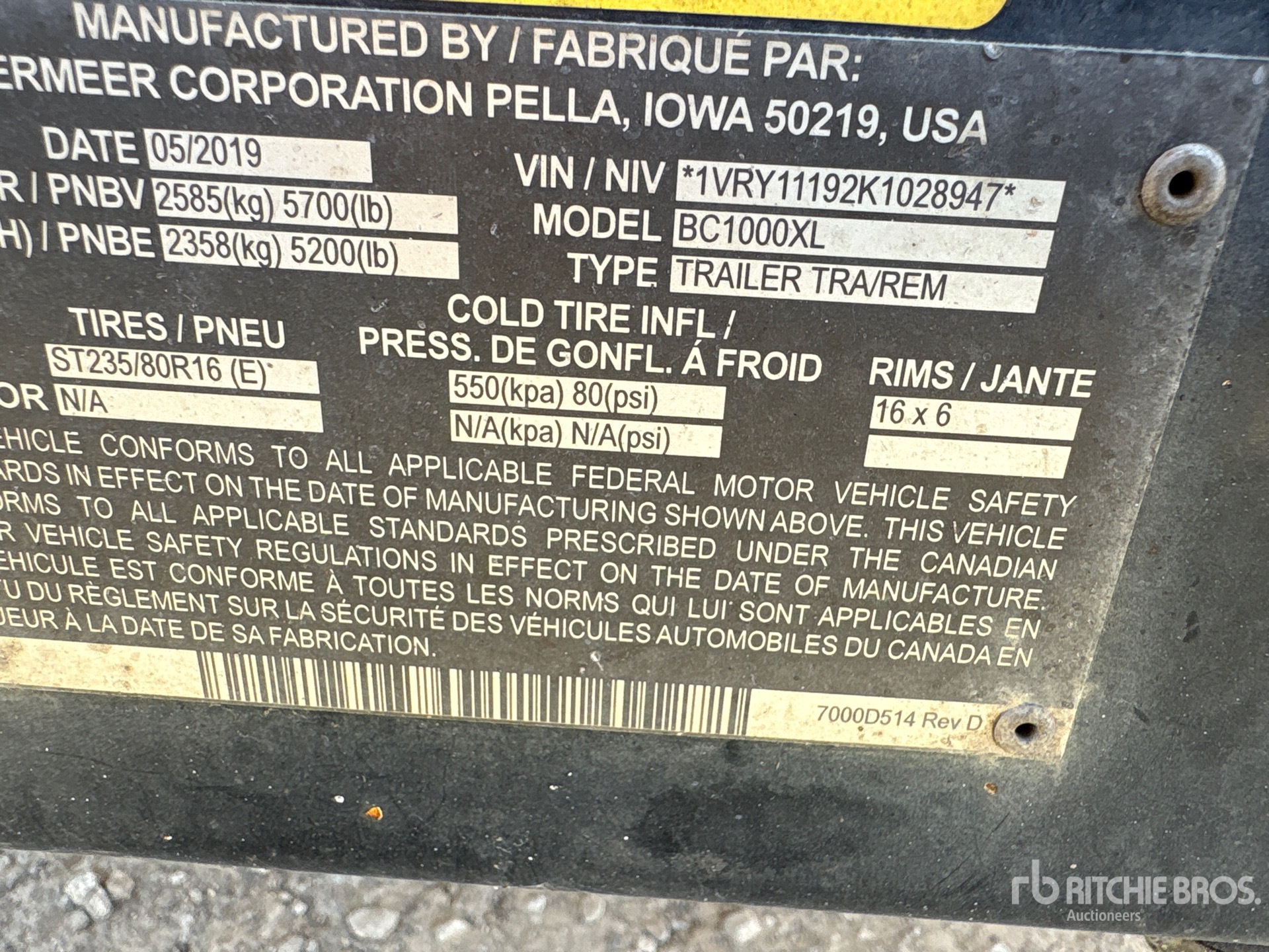 General Appearance with N.º de serie/VIN