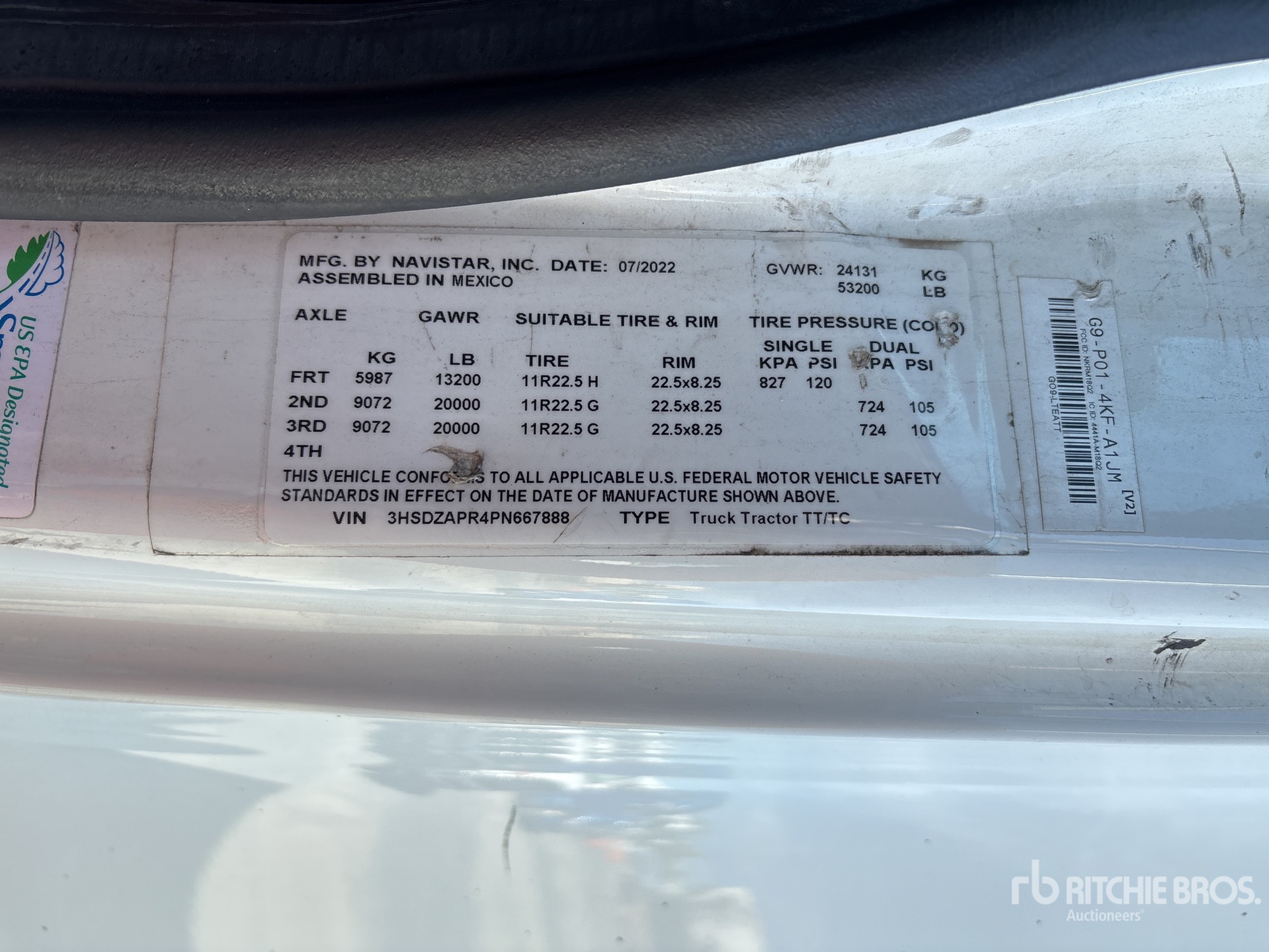 General Appearance with Serial Number / VIN