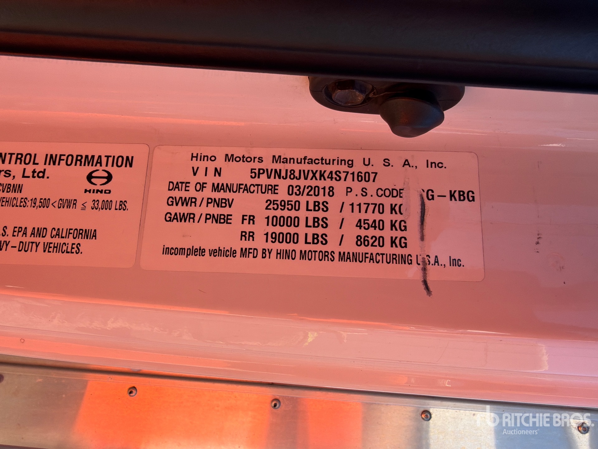 General Appearance with N.º de serie/VIN