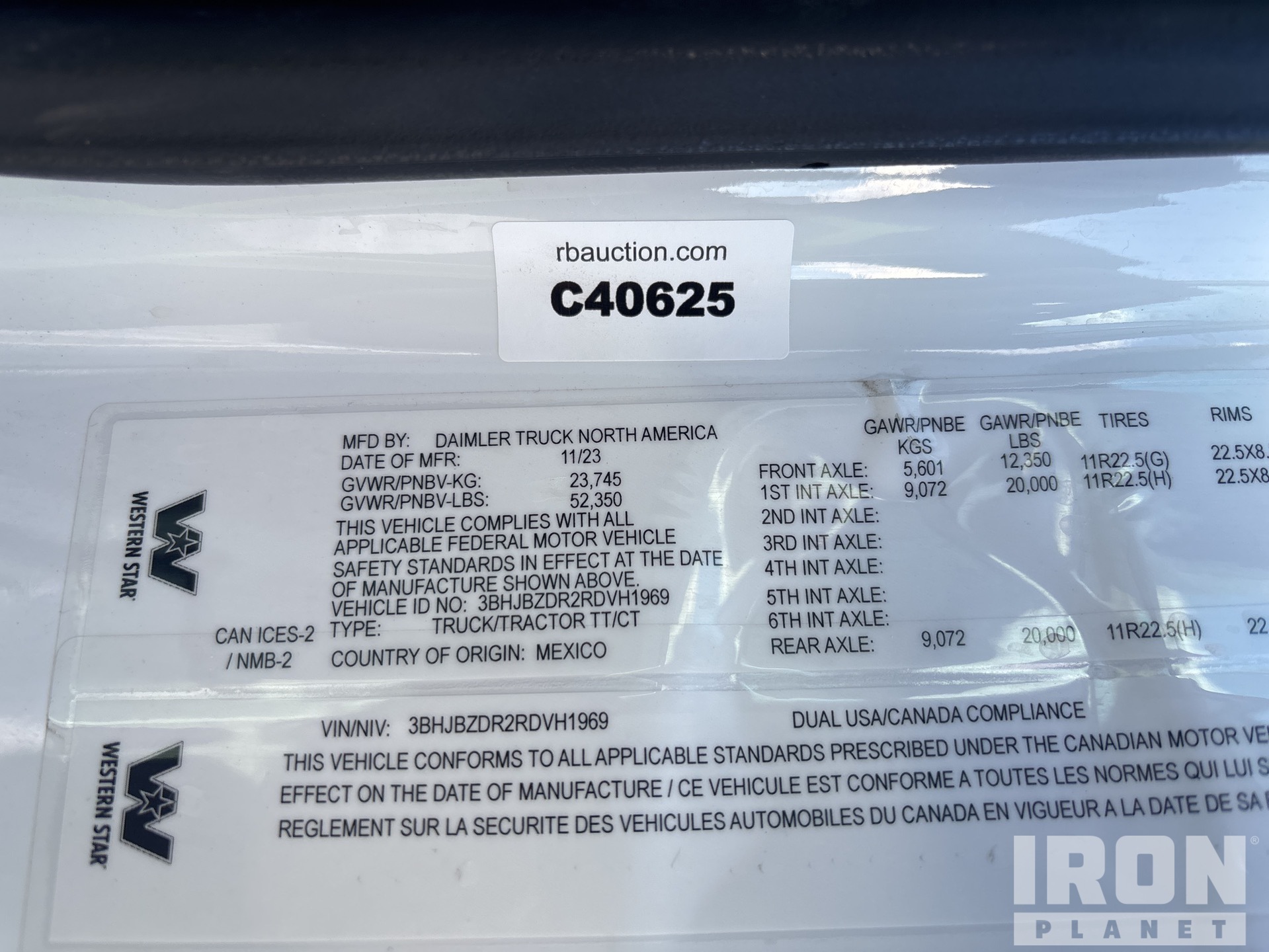 General Appearance with N.º de serie/VIN