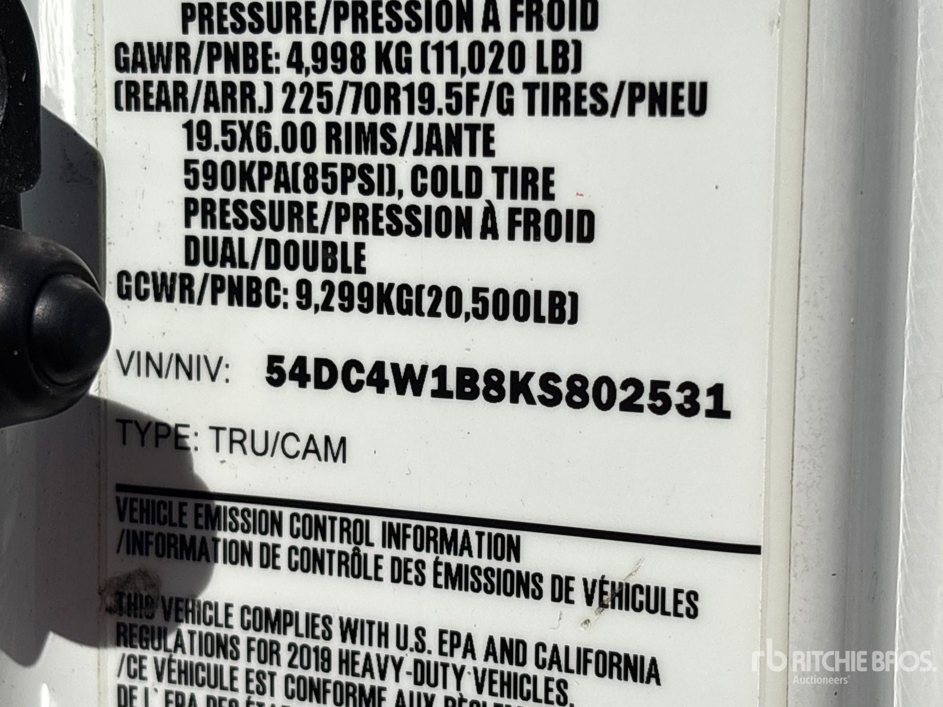 General Appearance with Serial Number / VIN