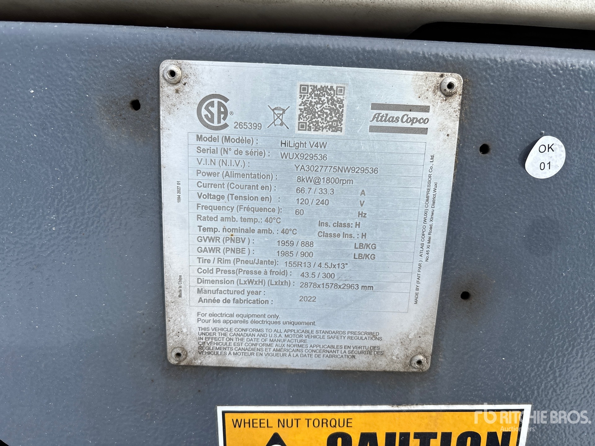 General Appearance with Numéro de série/Numéro d'identification du véhicule automobile