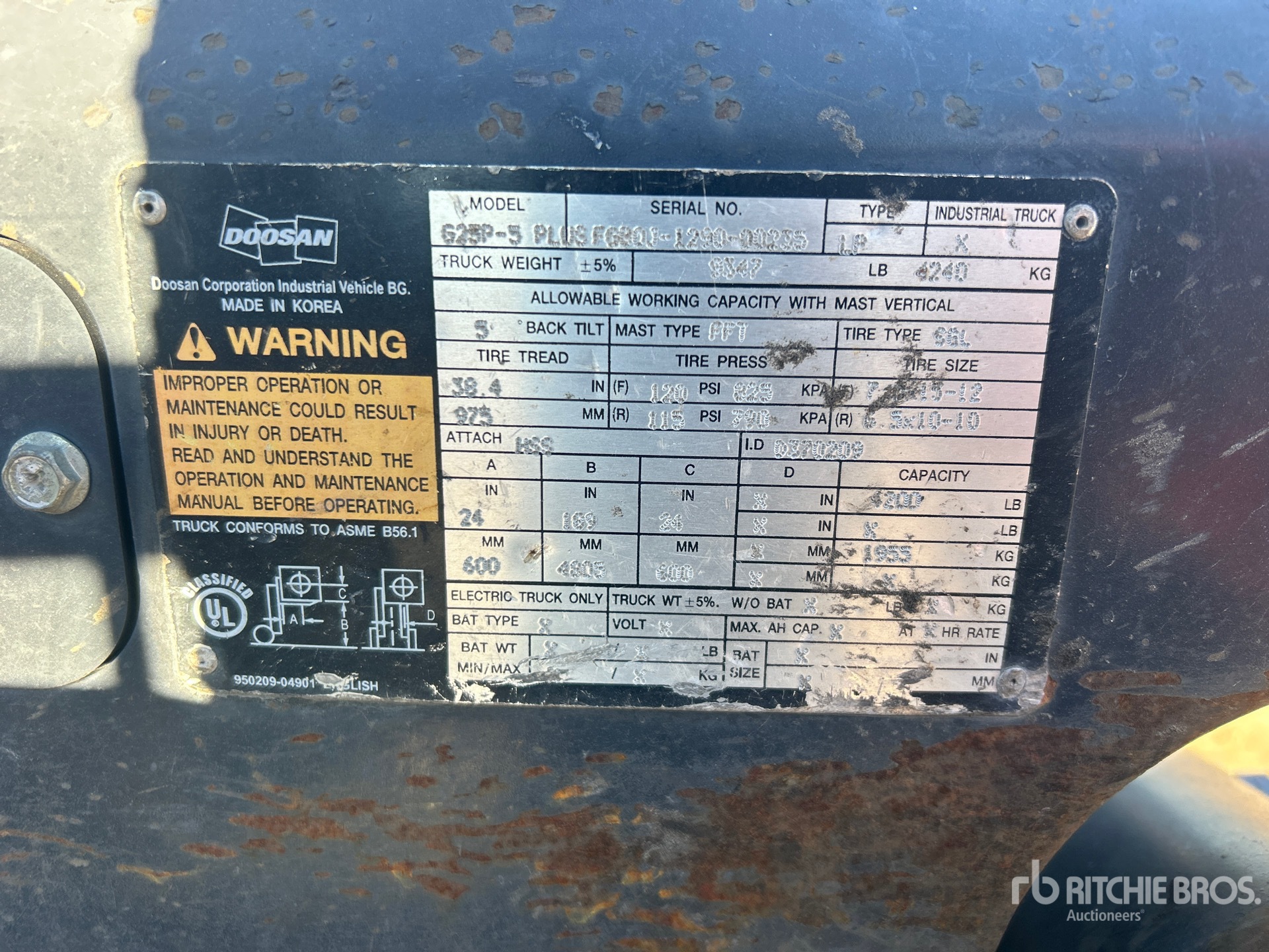 General Appearance with Serial Number / VIN