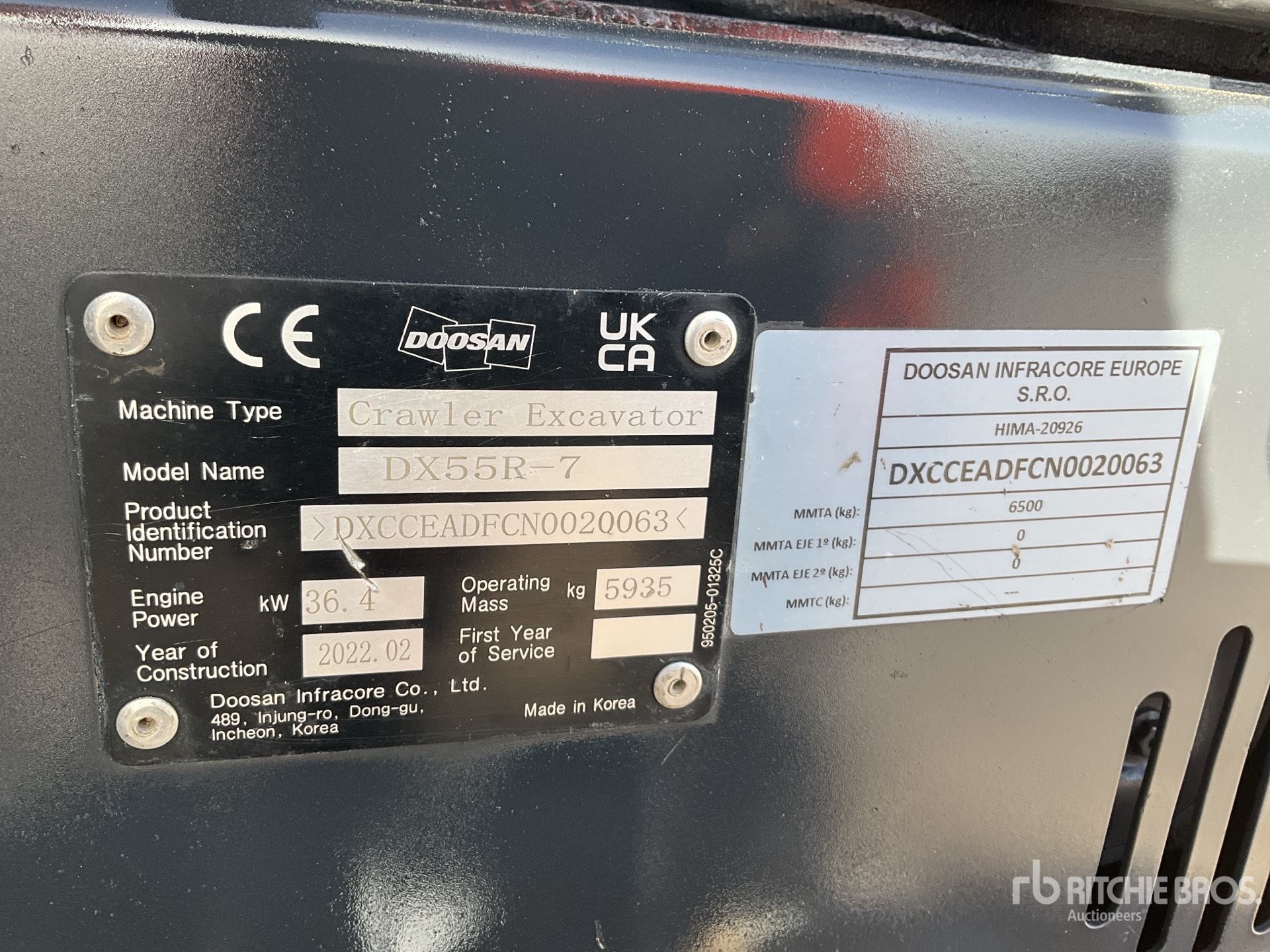 General Appearance with Serial Number / VIN