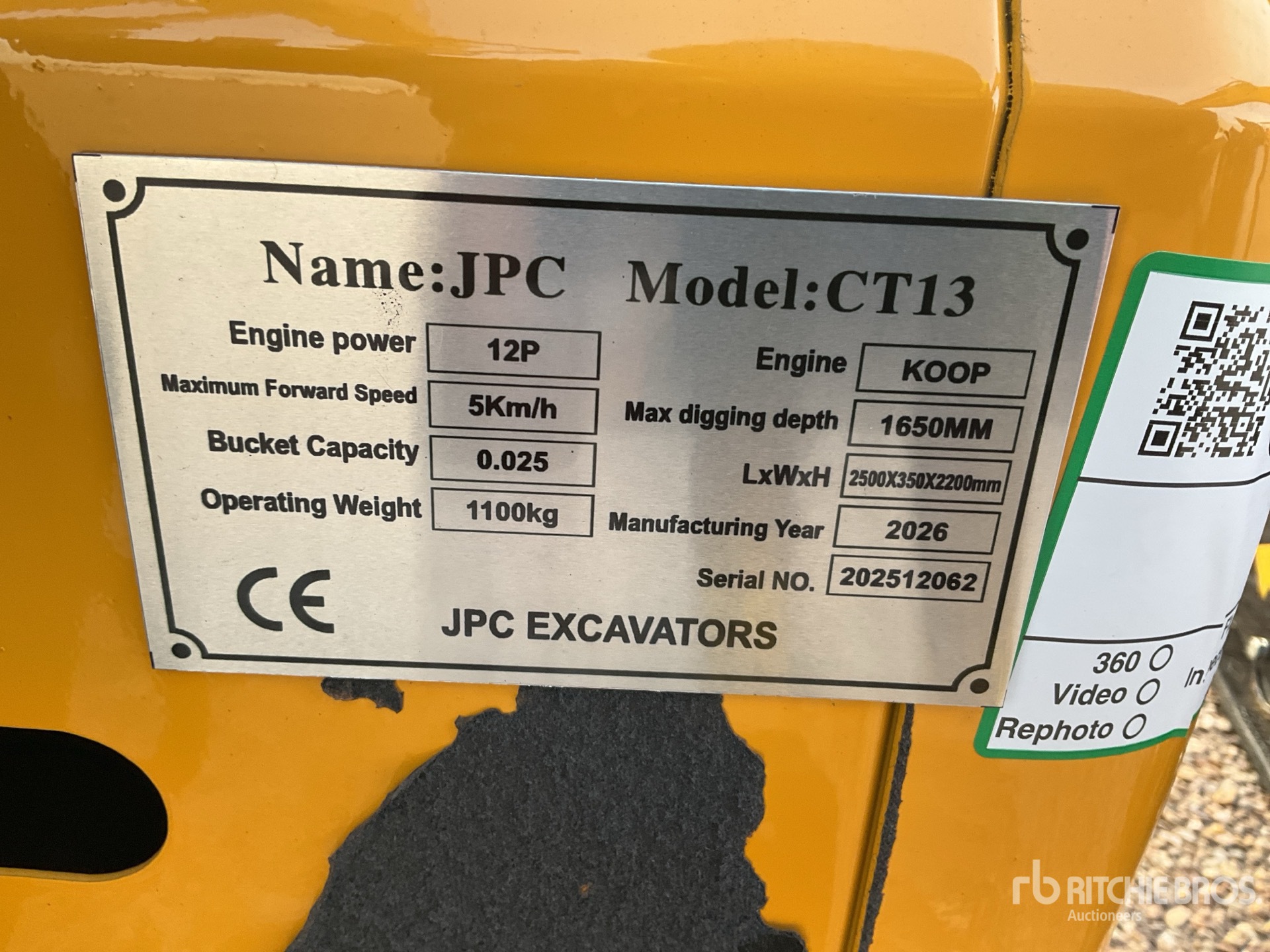 General Appearance with N.º de serie/VIN