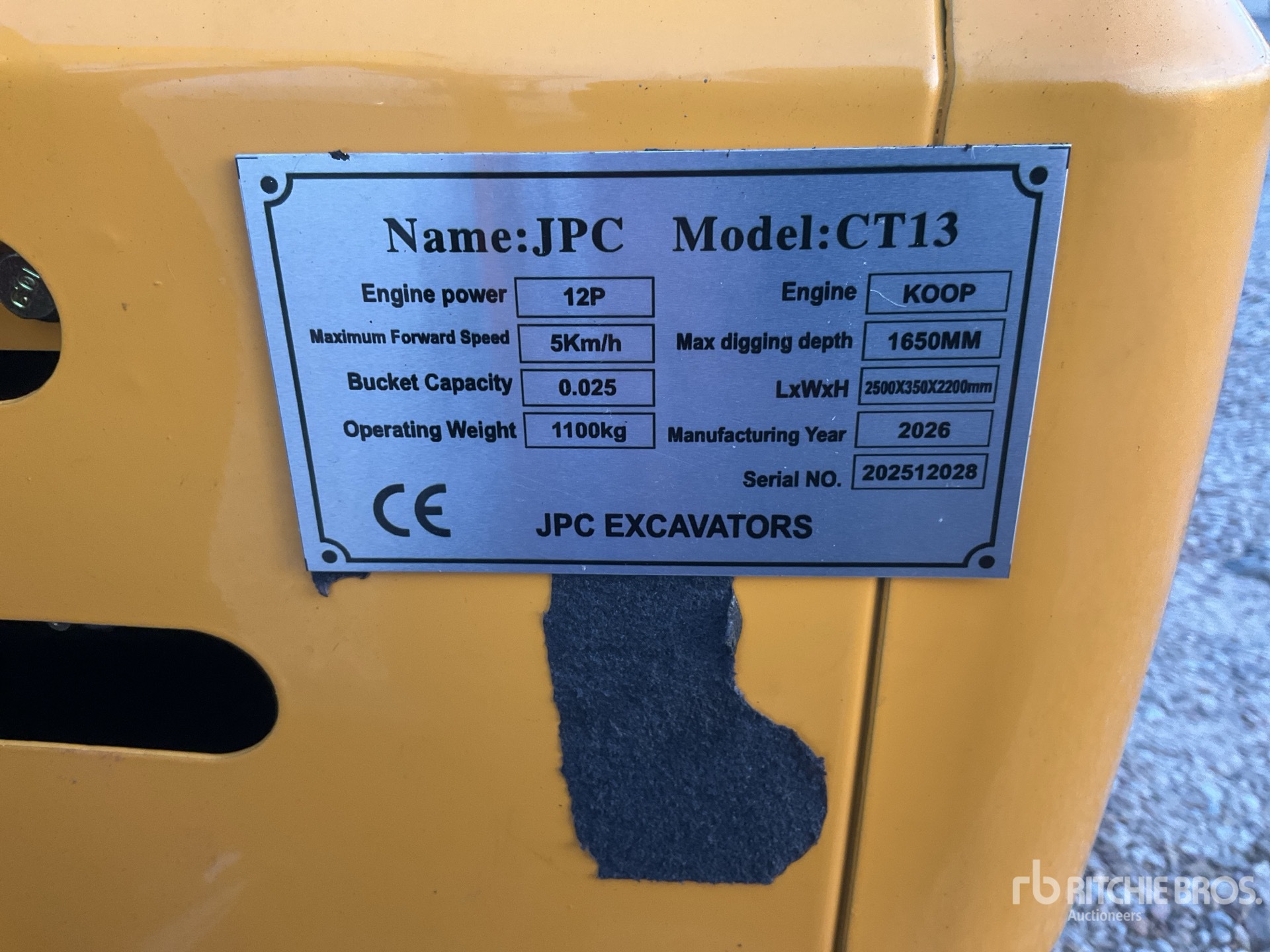 General Appearance with N.º de serie/VIN