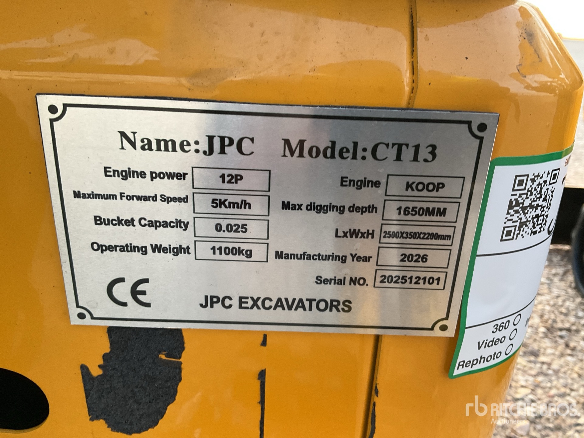 General Appearance with N.º de serie/VIN