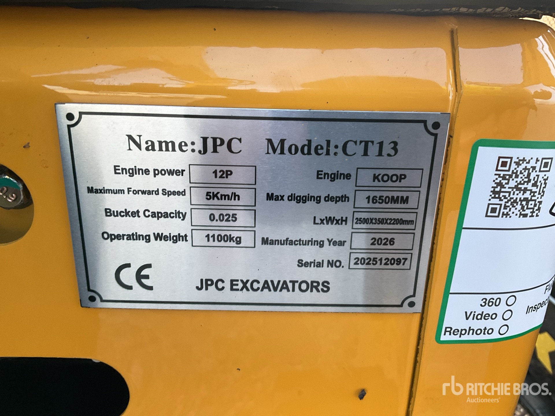 General Appearance with N.º de serie/VIN