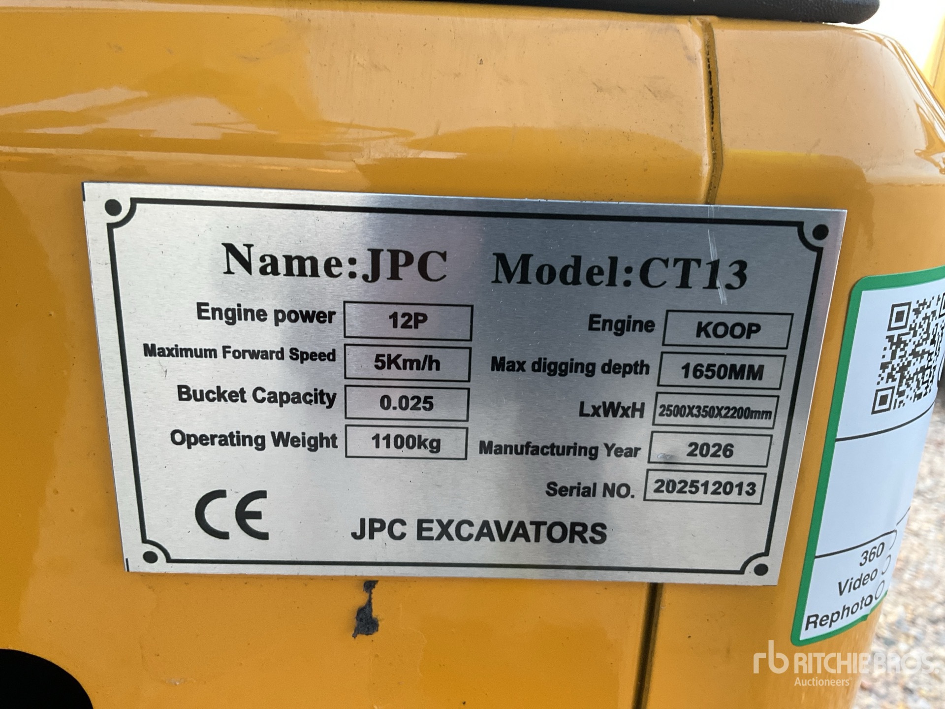 General Appearance with N.º de serie/VIN