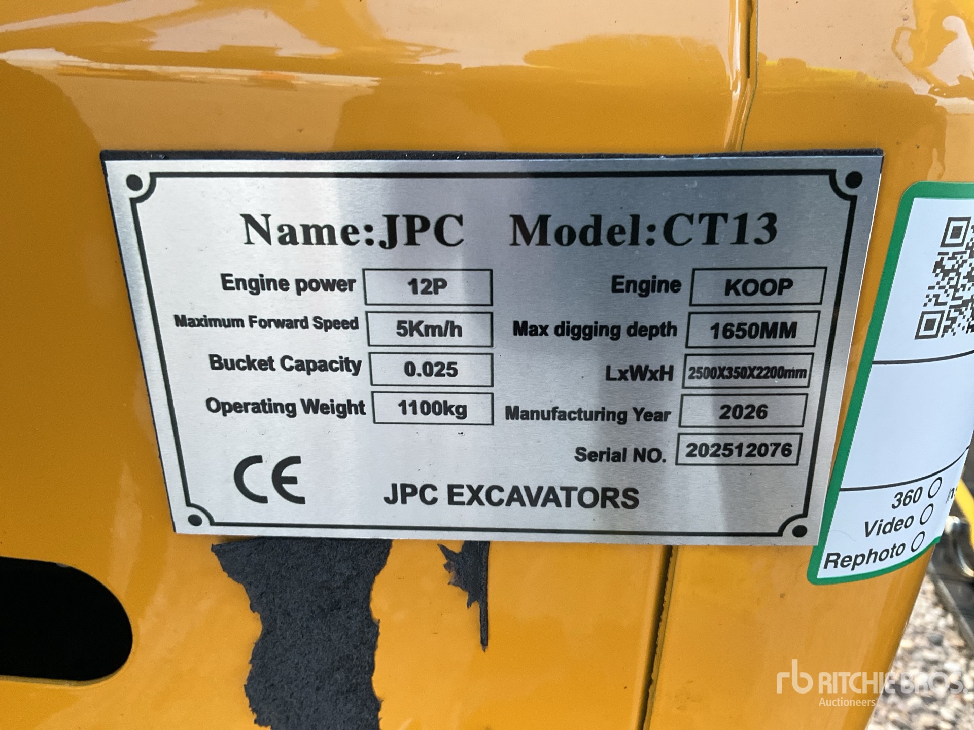 General Appearance with N.º de serie/VIN