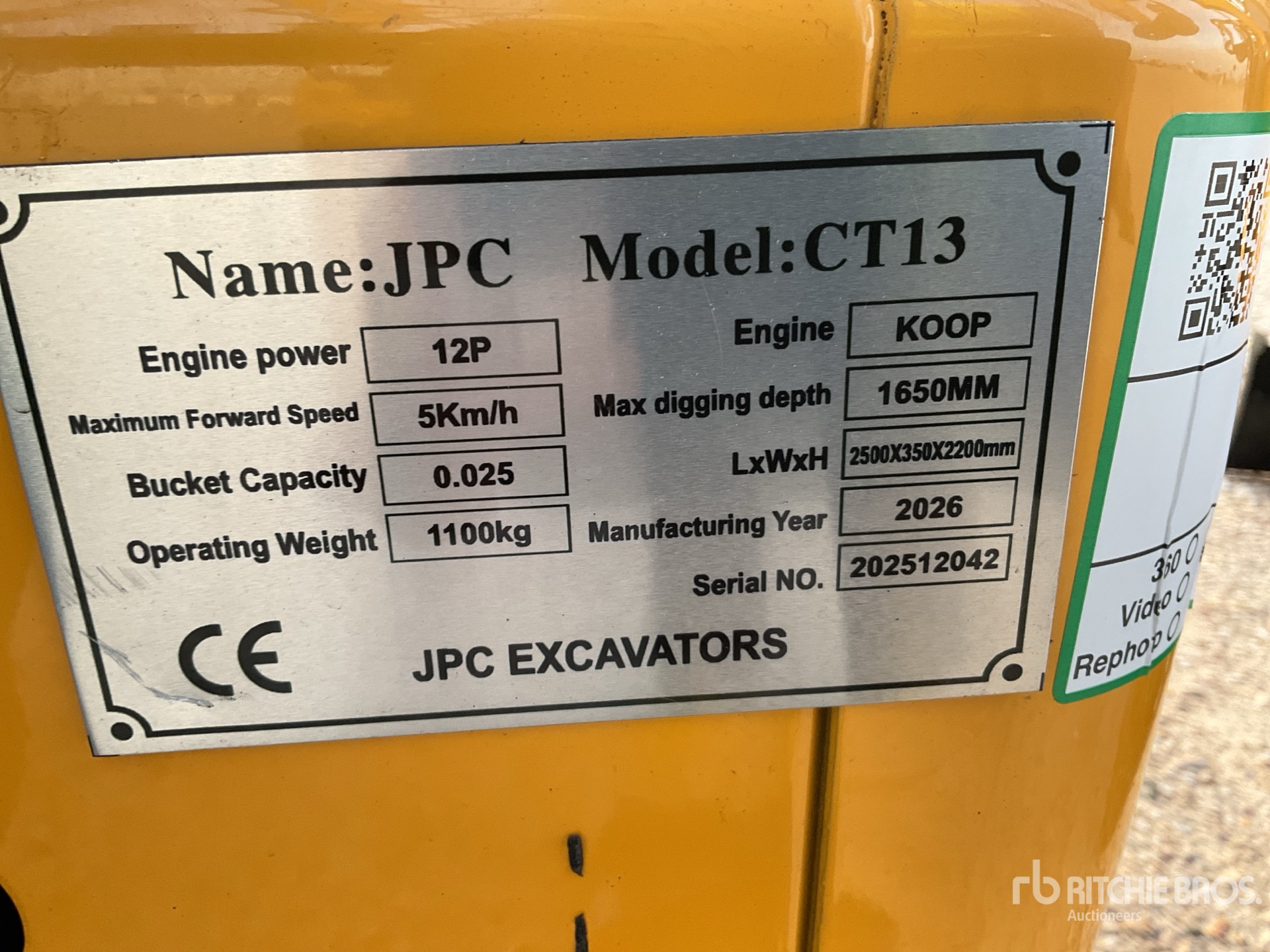 General Appearance with N.º de serie/VIN