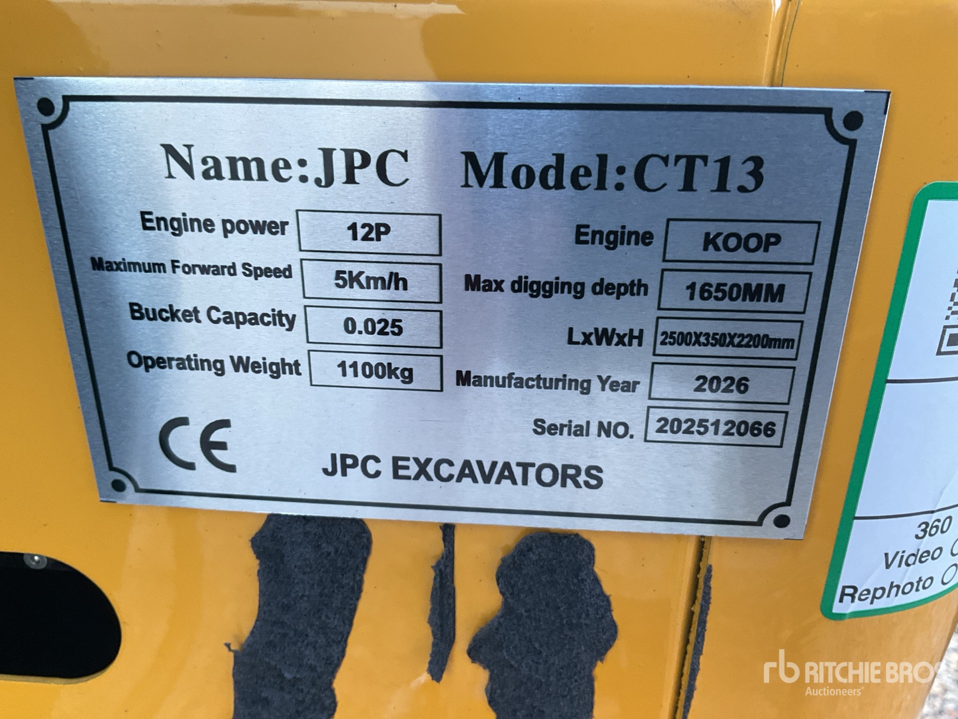 General Appearance with N.º de serie/VIN