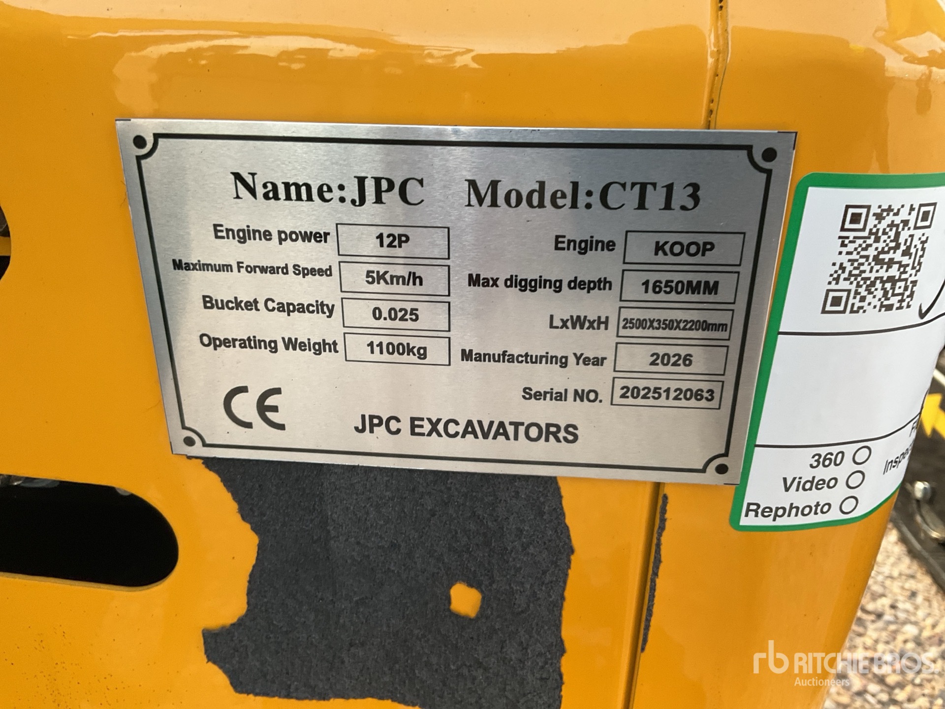 General Appearance with N.º de serie/VIN