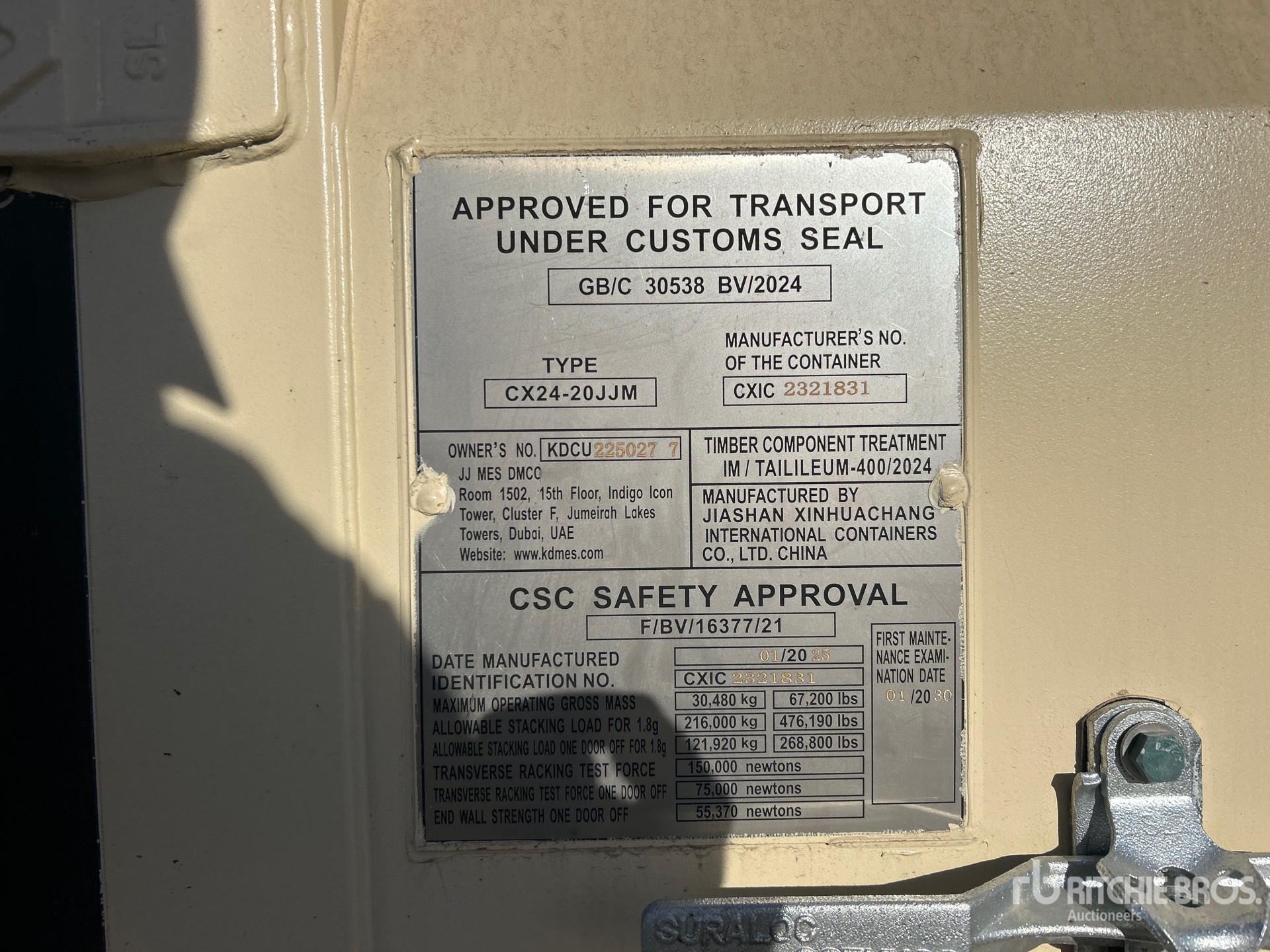 General Appearance with Serial Number / VIN