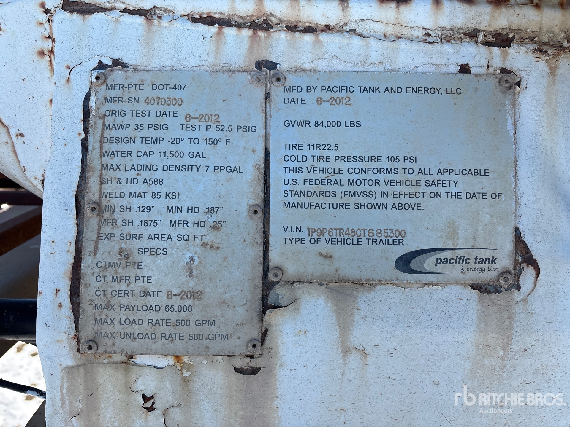 General Appearance with Serial Number / VIN