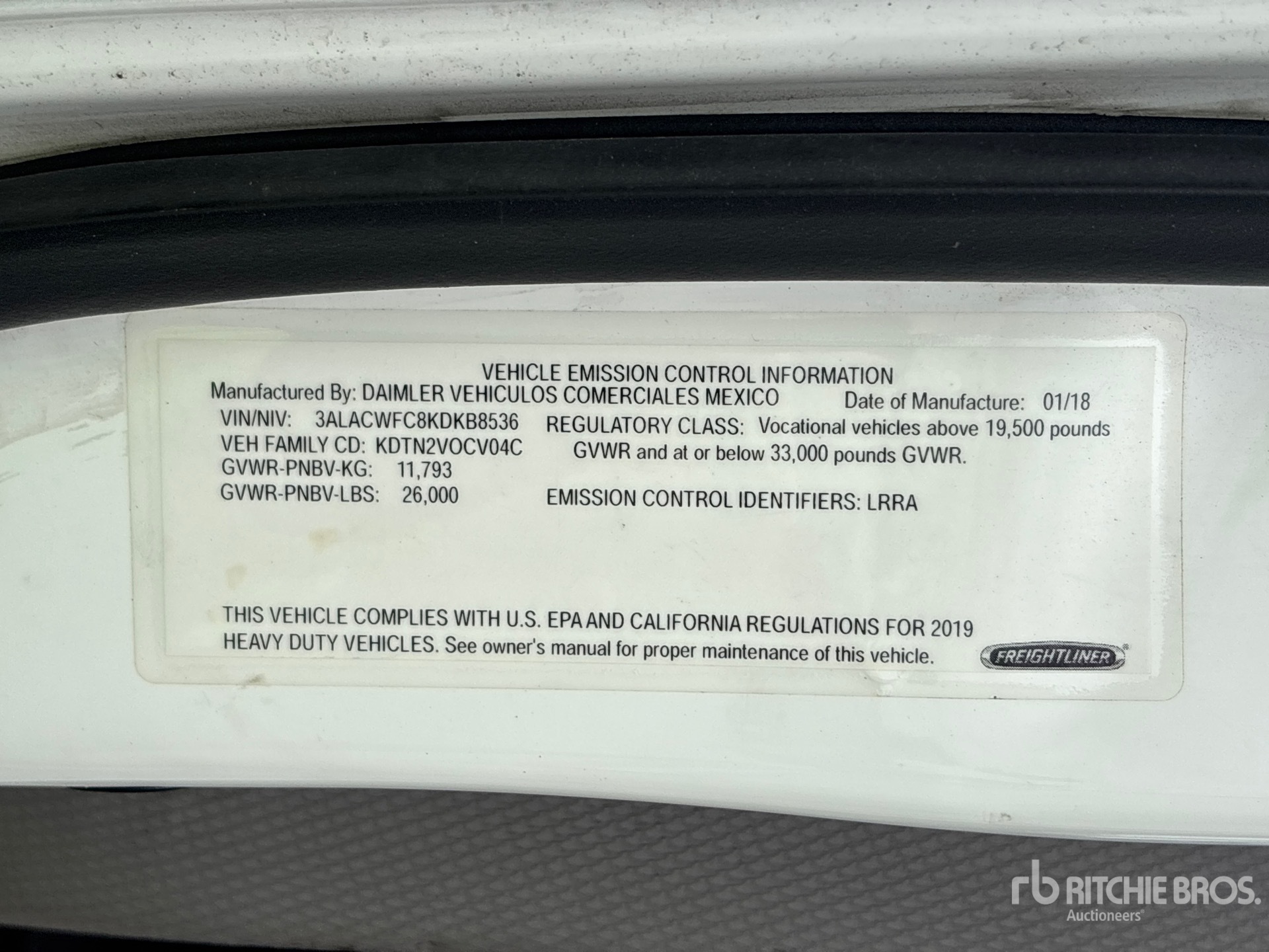 General Appearance with Numero seriale/numero d’identificazione del veicolo (VIN)