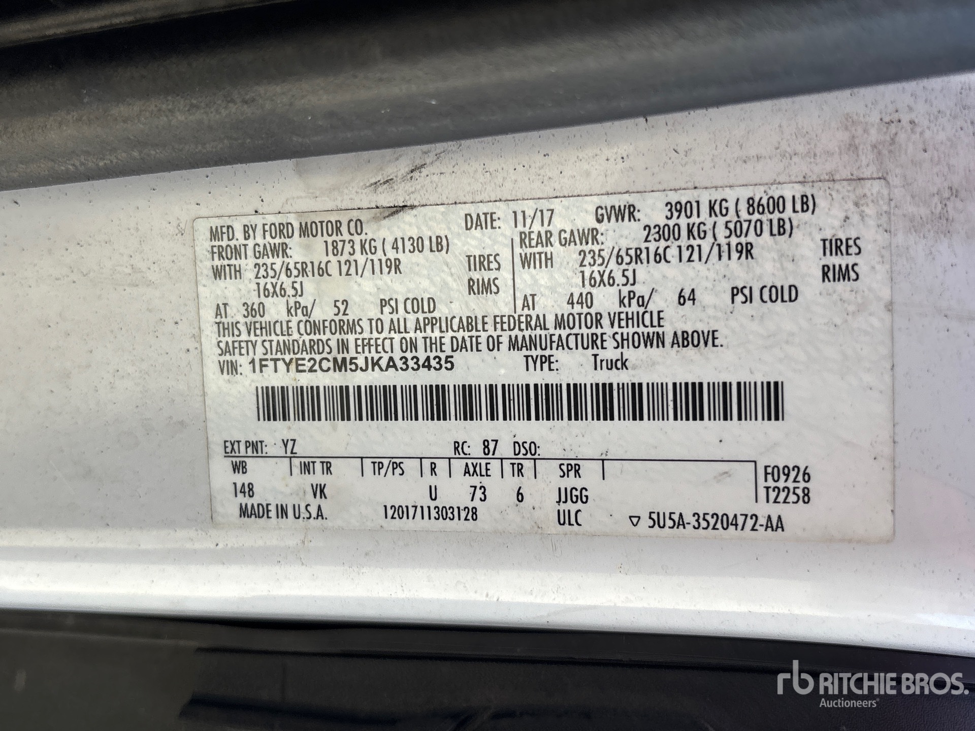 General Appearance with N.º de serie/VIN