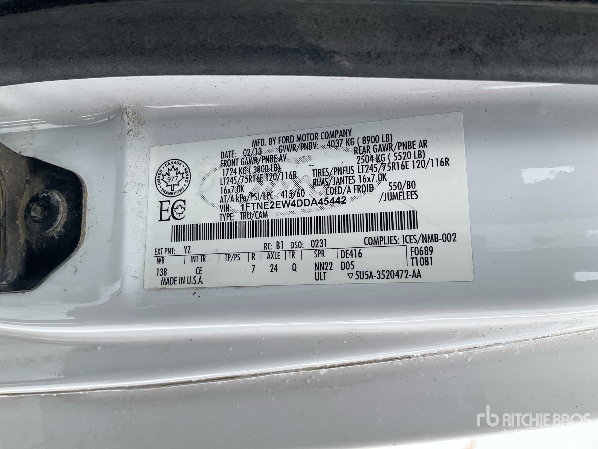 General Appearance with Numero seriale/numero d’identificazione del veicolo (VIN)