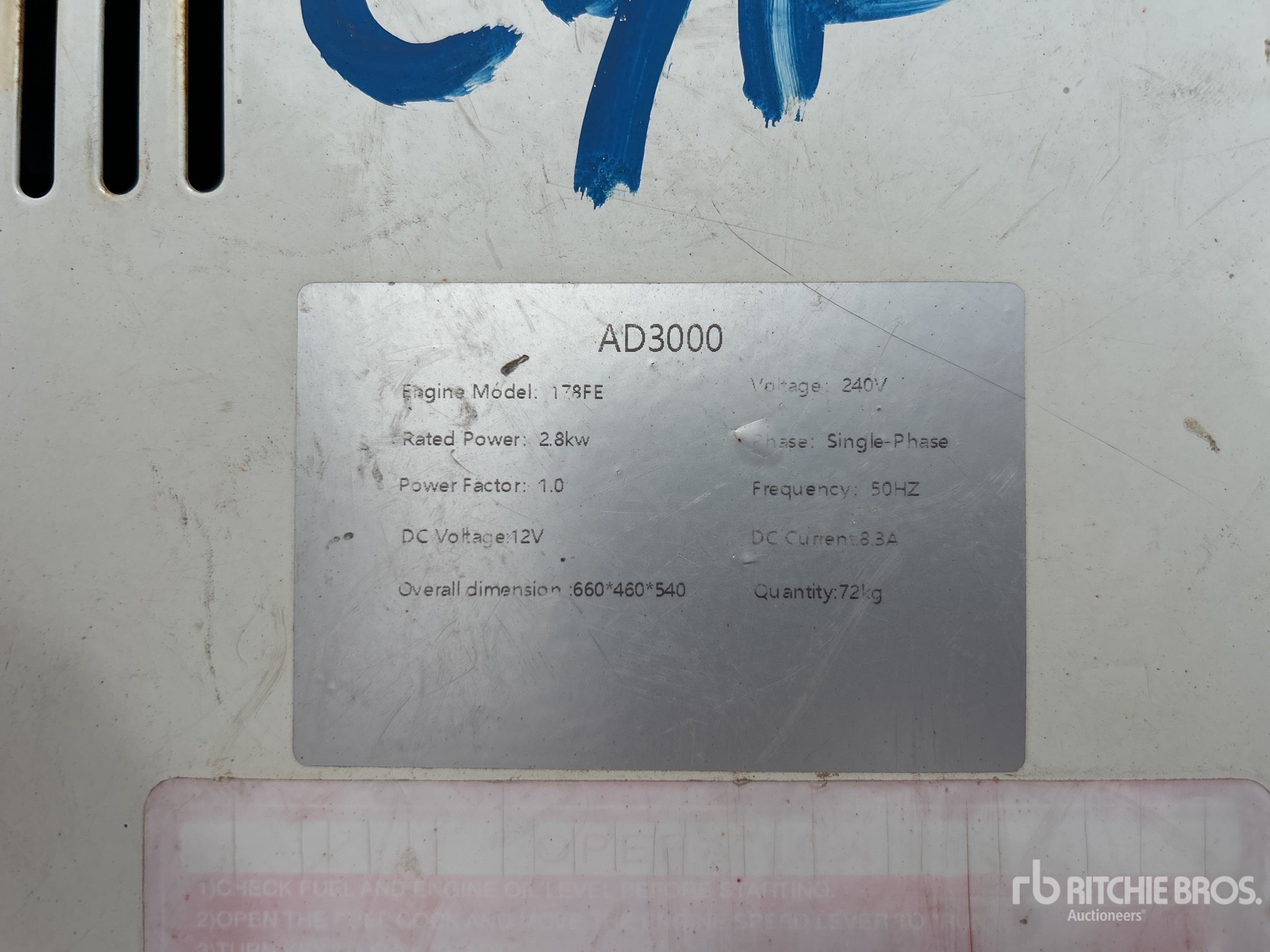 General Appearance with Serial Number / VIN