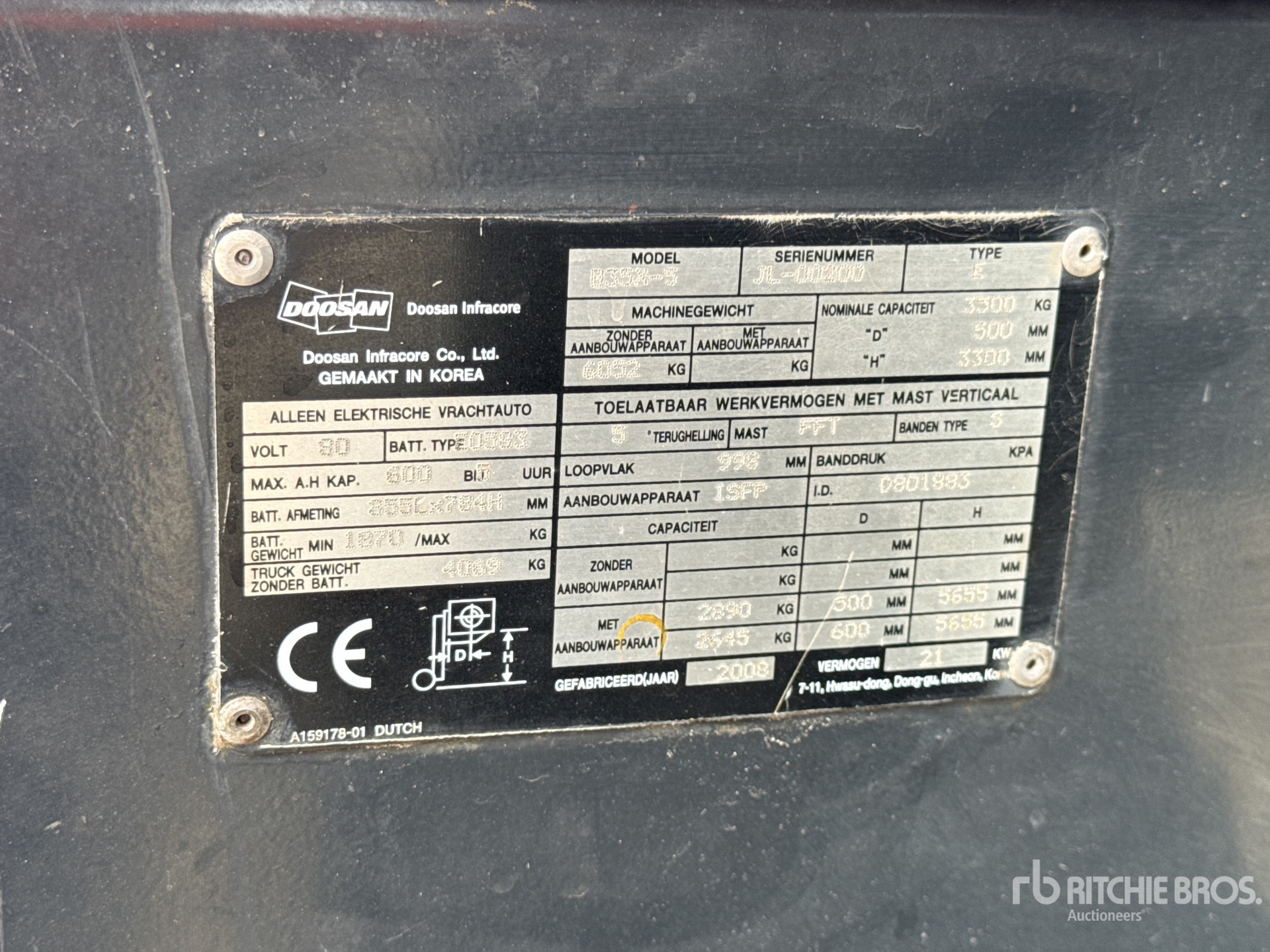 General Appearance with N.º de serie/VIN