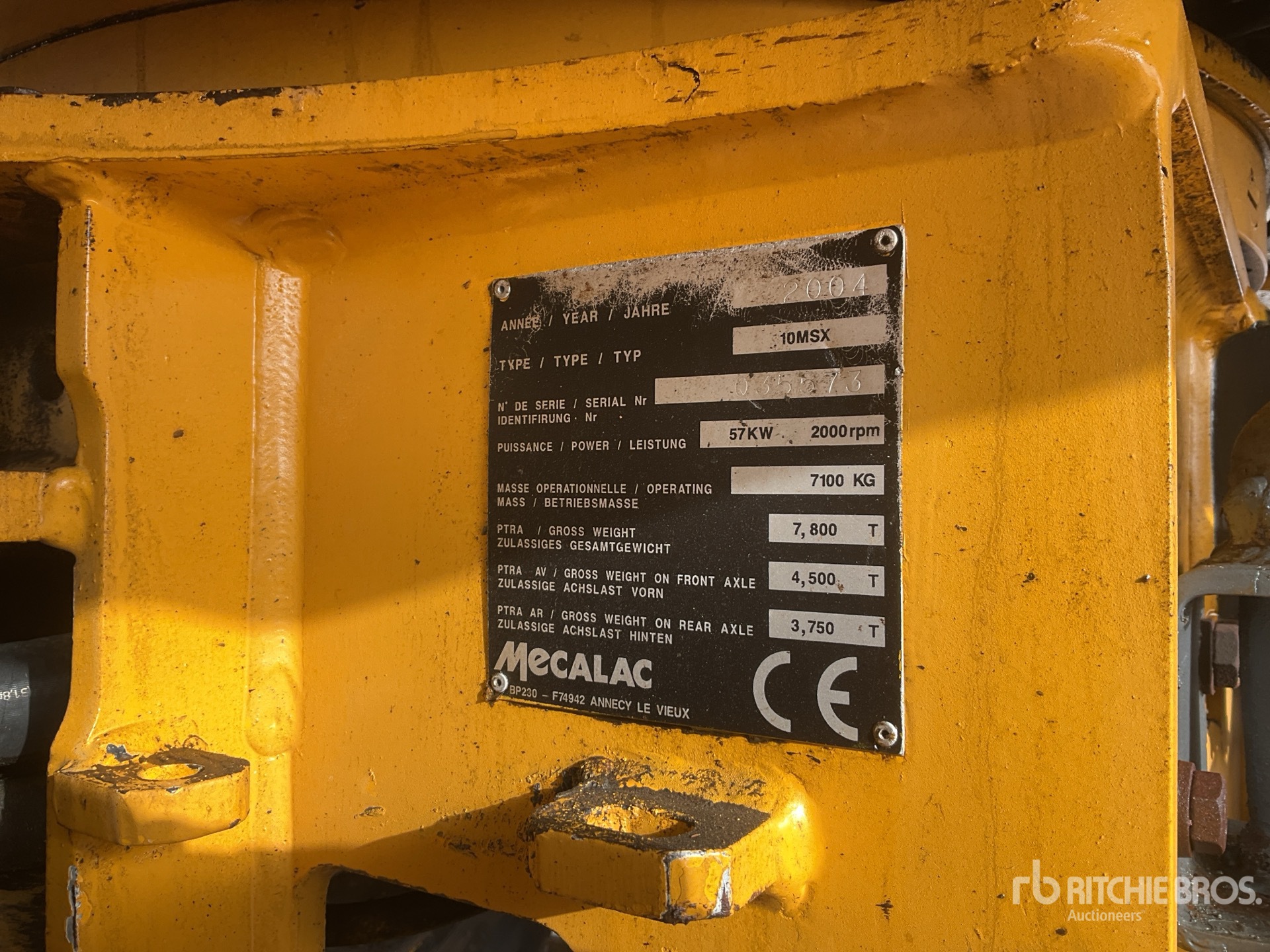 General Appearance with N.º de serie/VIN