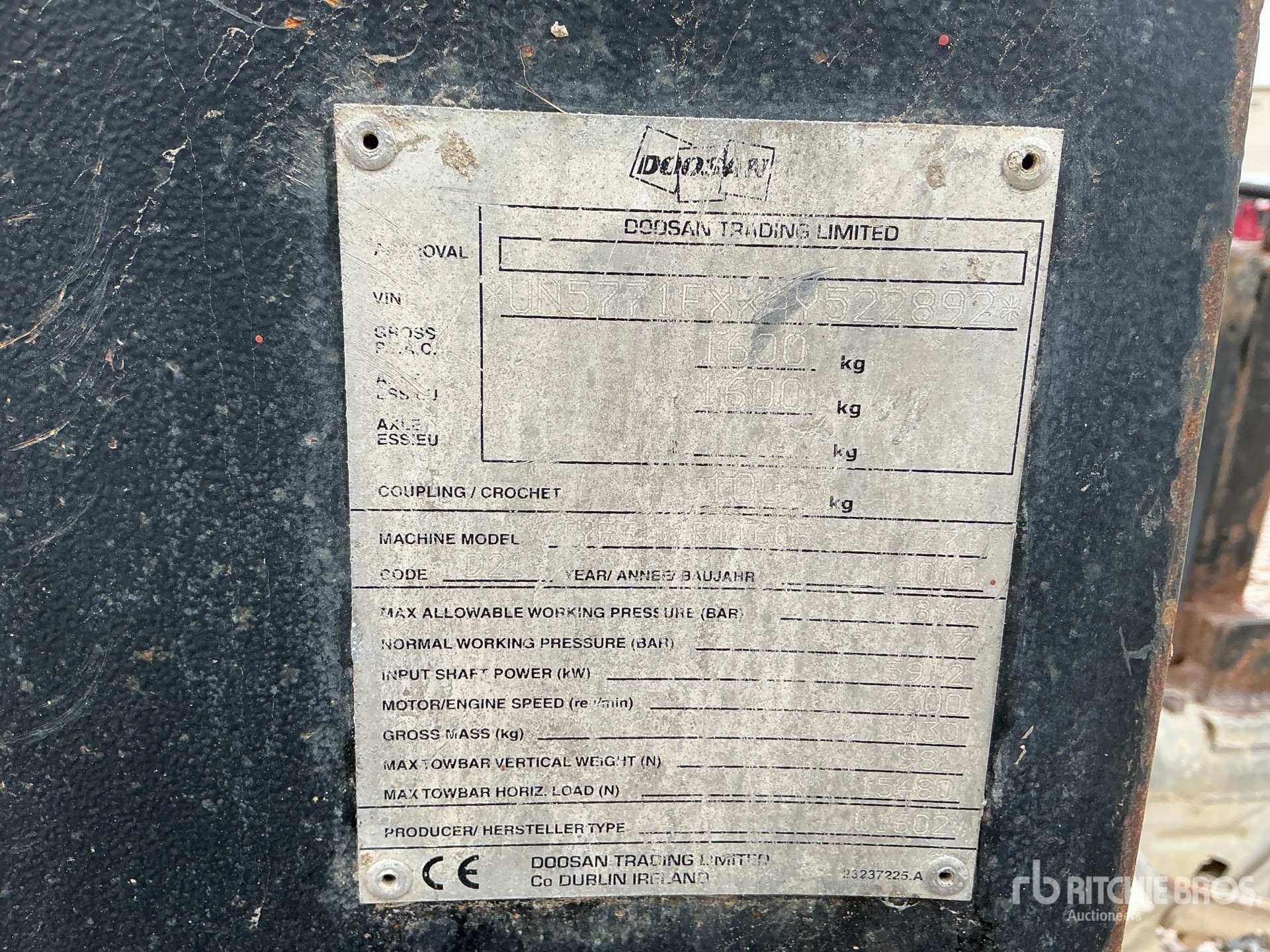 General Appearance with Serial Number / VIN