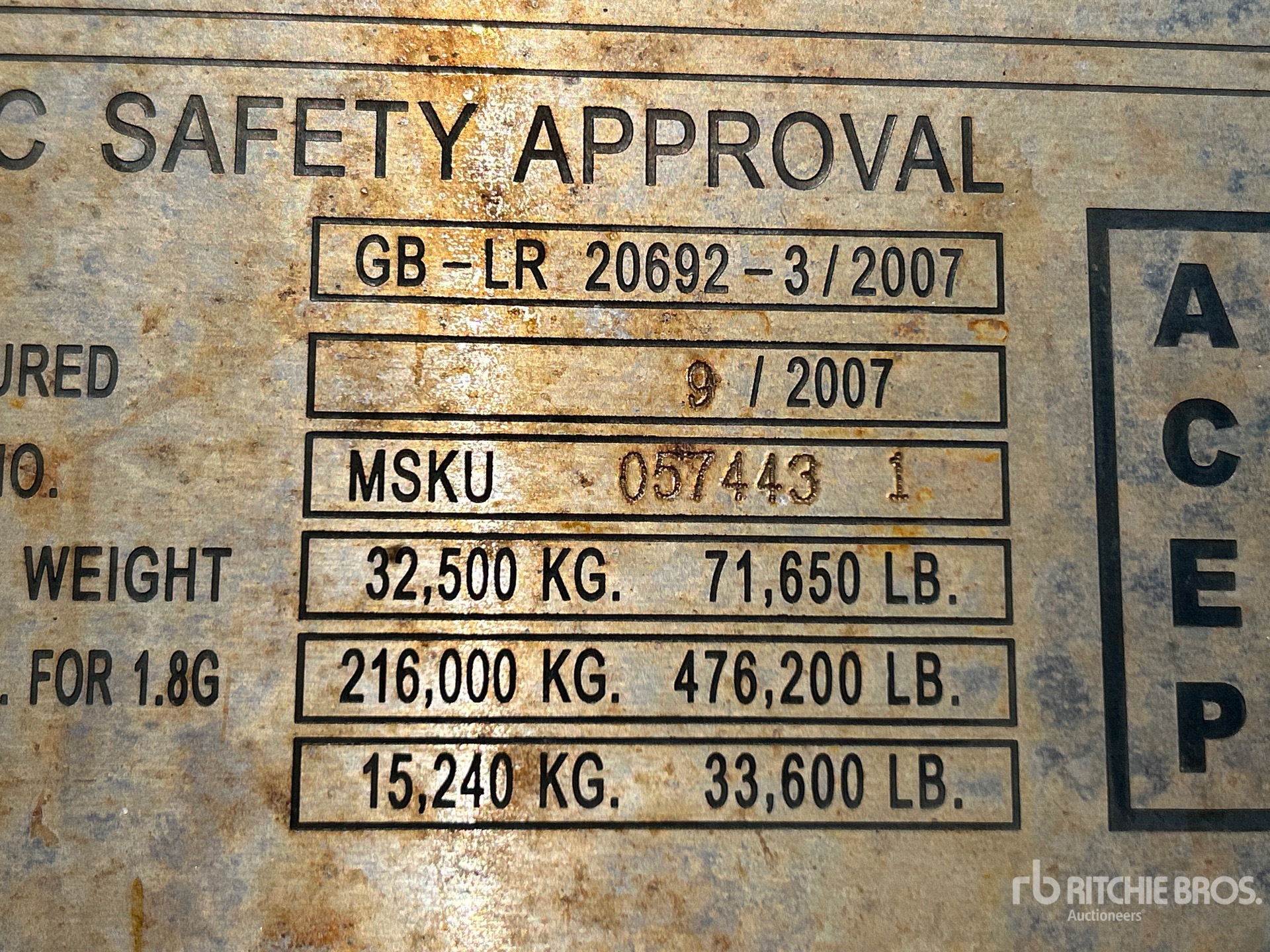 General Appearance with N.º de serie/VIN