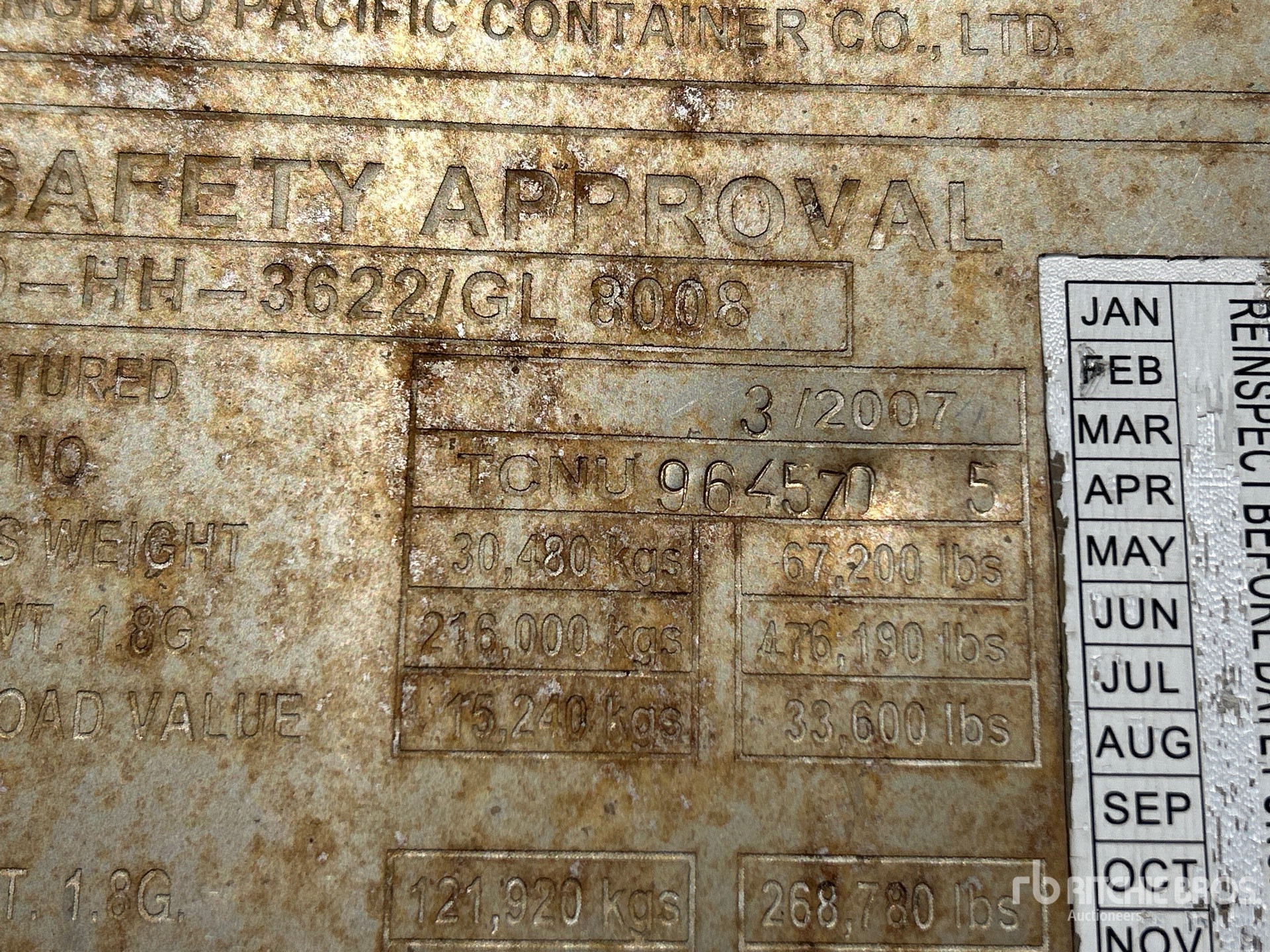 General Appearance with N.º de serie/VIN