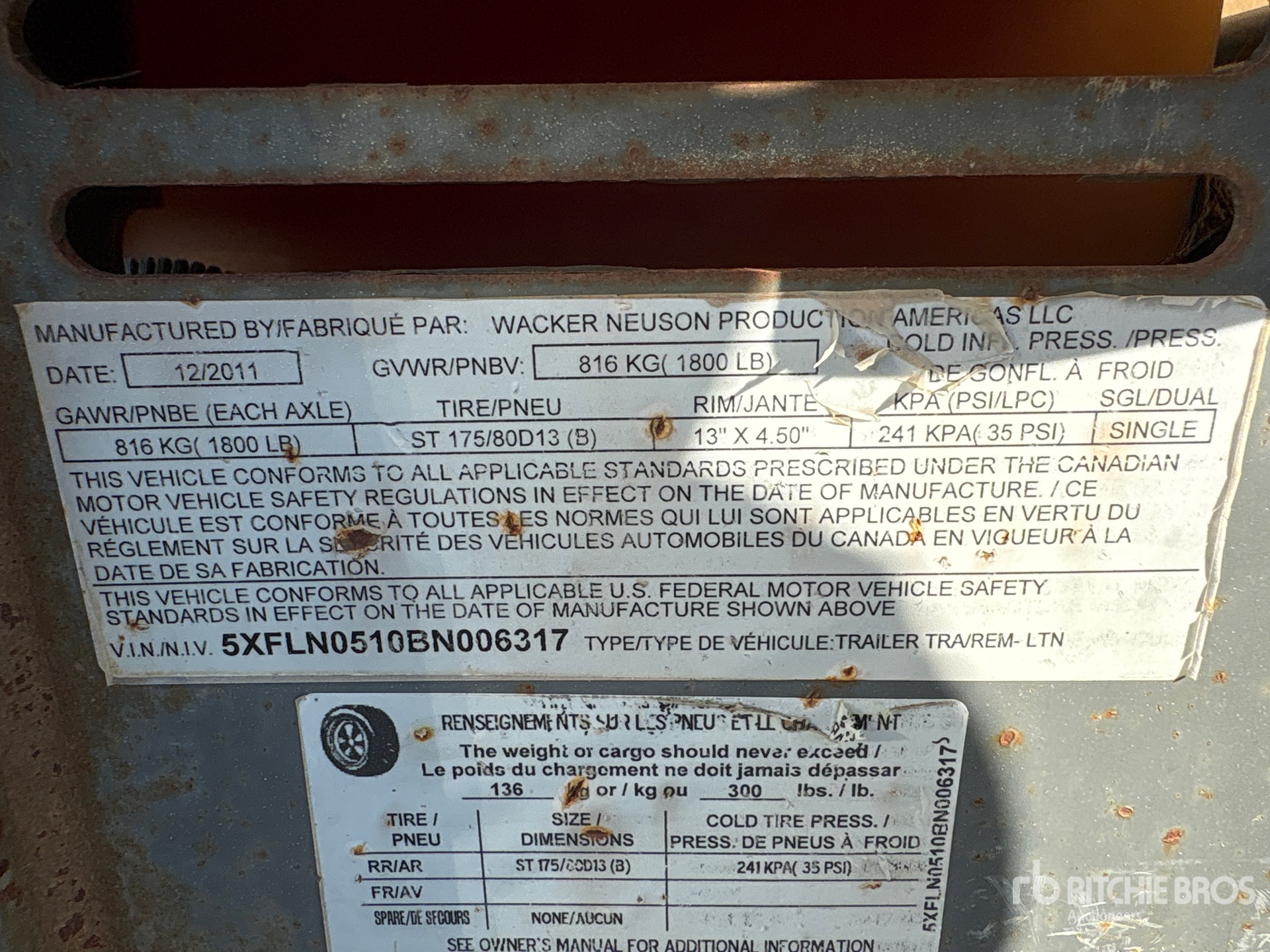 General Appearance with Serial Number / VIN