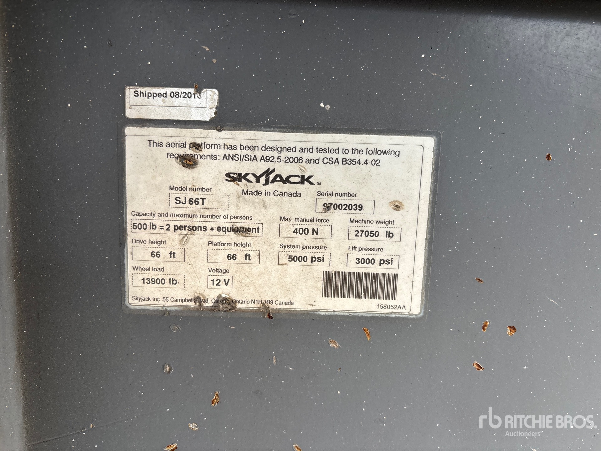 General Appearance with Serial Number / VIN