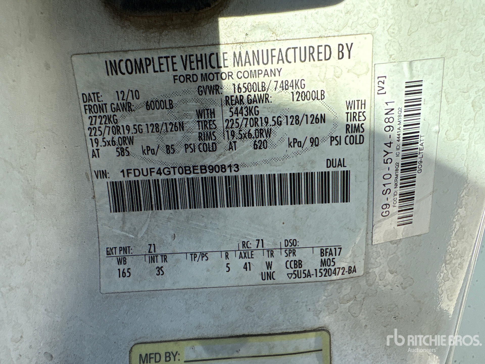 General Appearance with N.º de serie/VIN