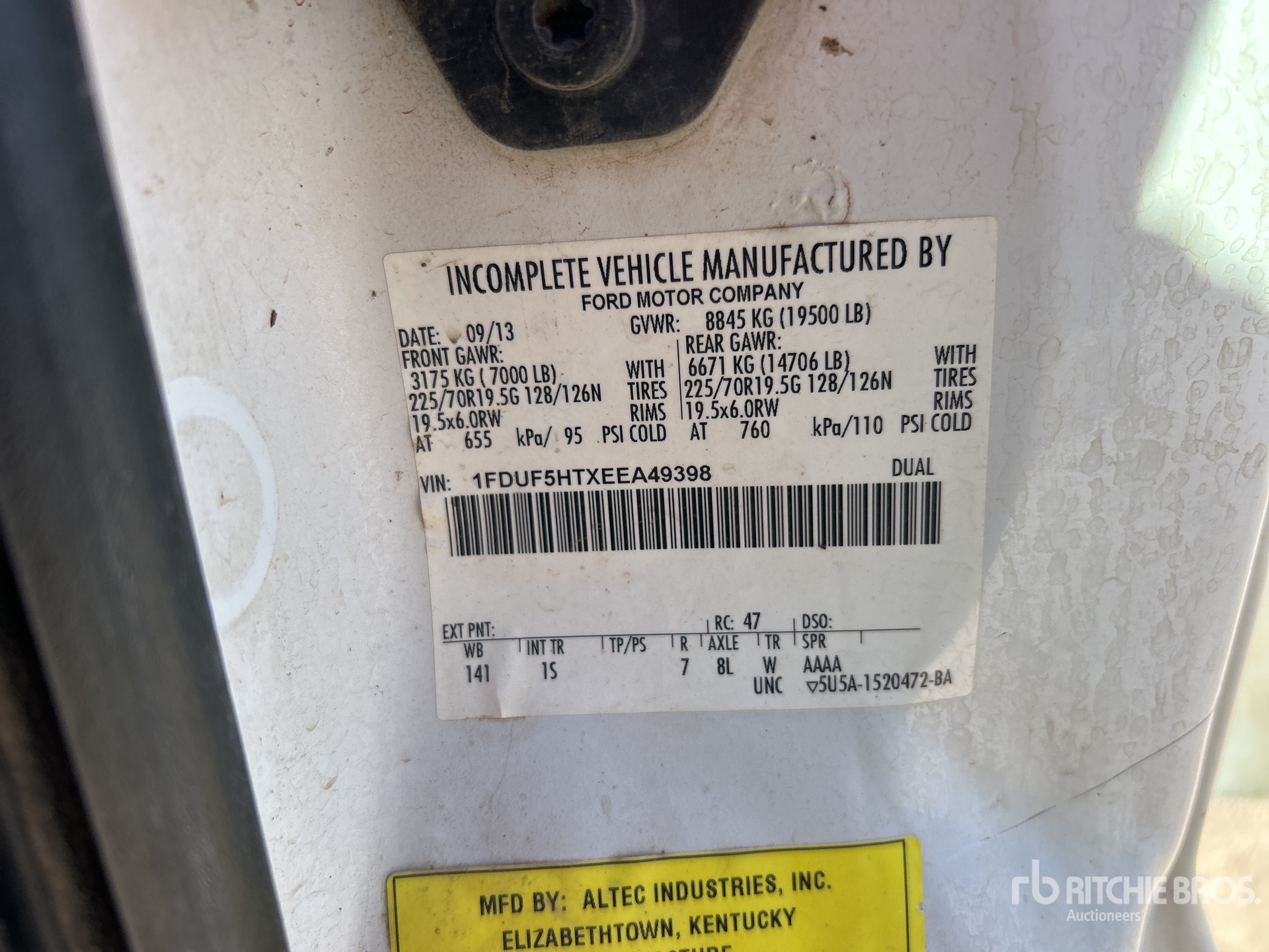 General Appearance with Serial Number / VIN