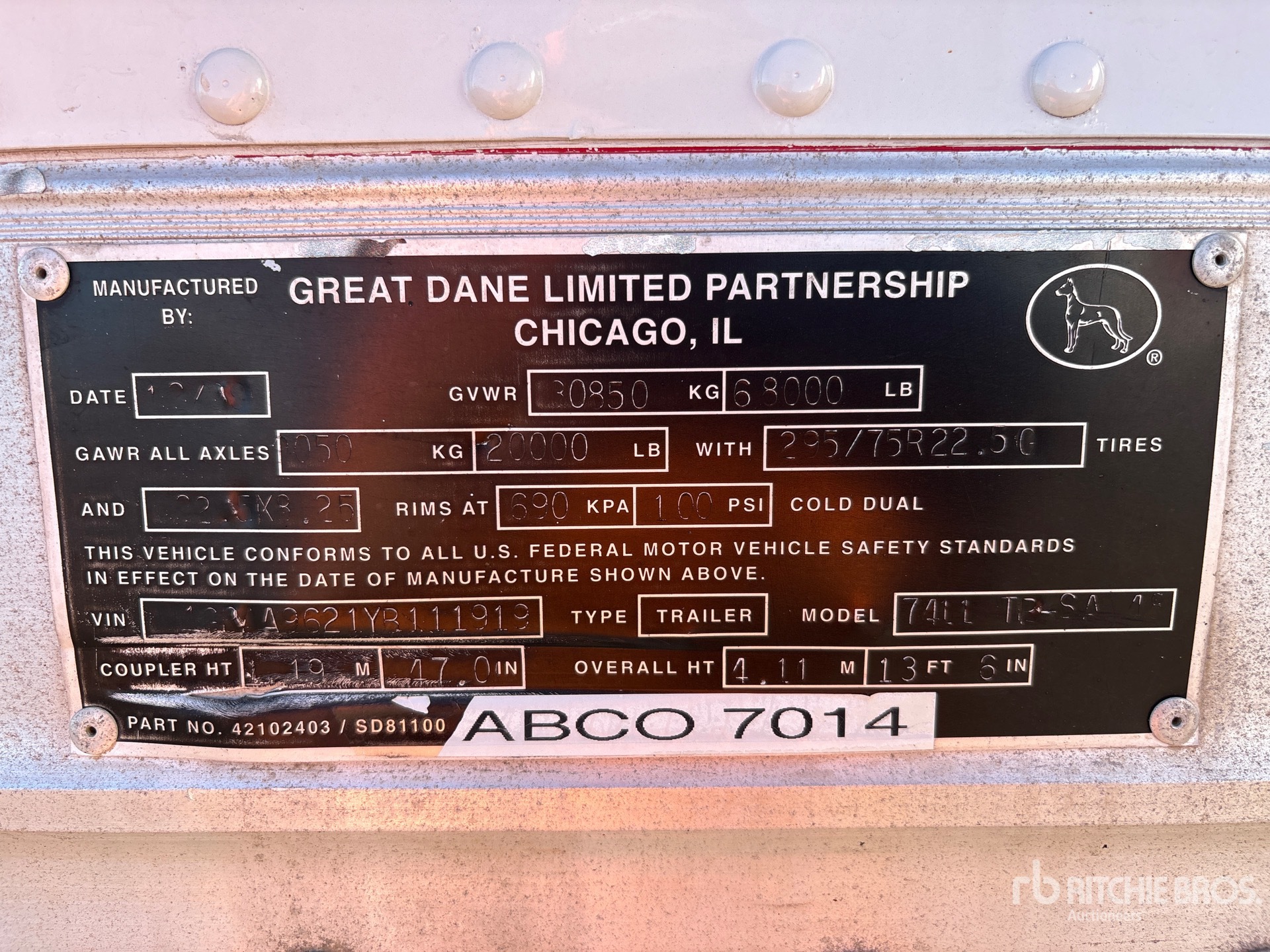 General Appearance with N.º de serie/VIN