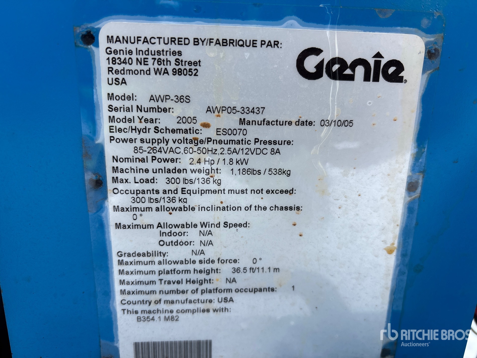 General Appearance with Numero seriale/numero d’identificazione del veicolo (VIN)