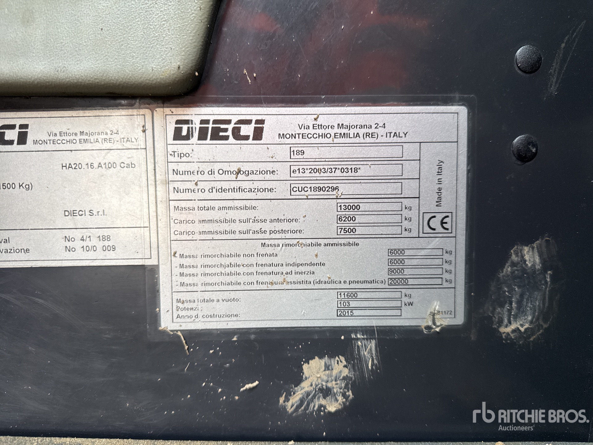 General Appearance with N.º de serie/VIN