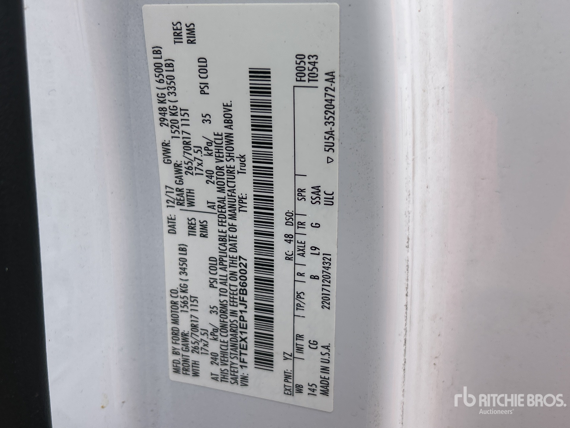 General Appearance with Numer seryjny/numer identyfikacyjny pojazdu