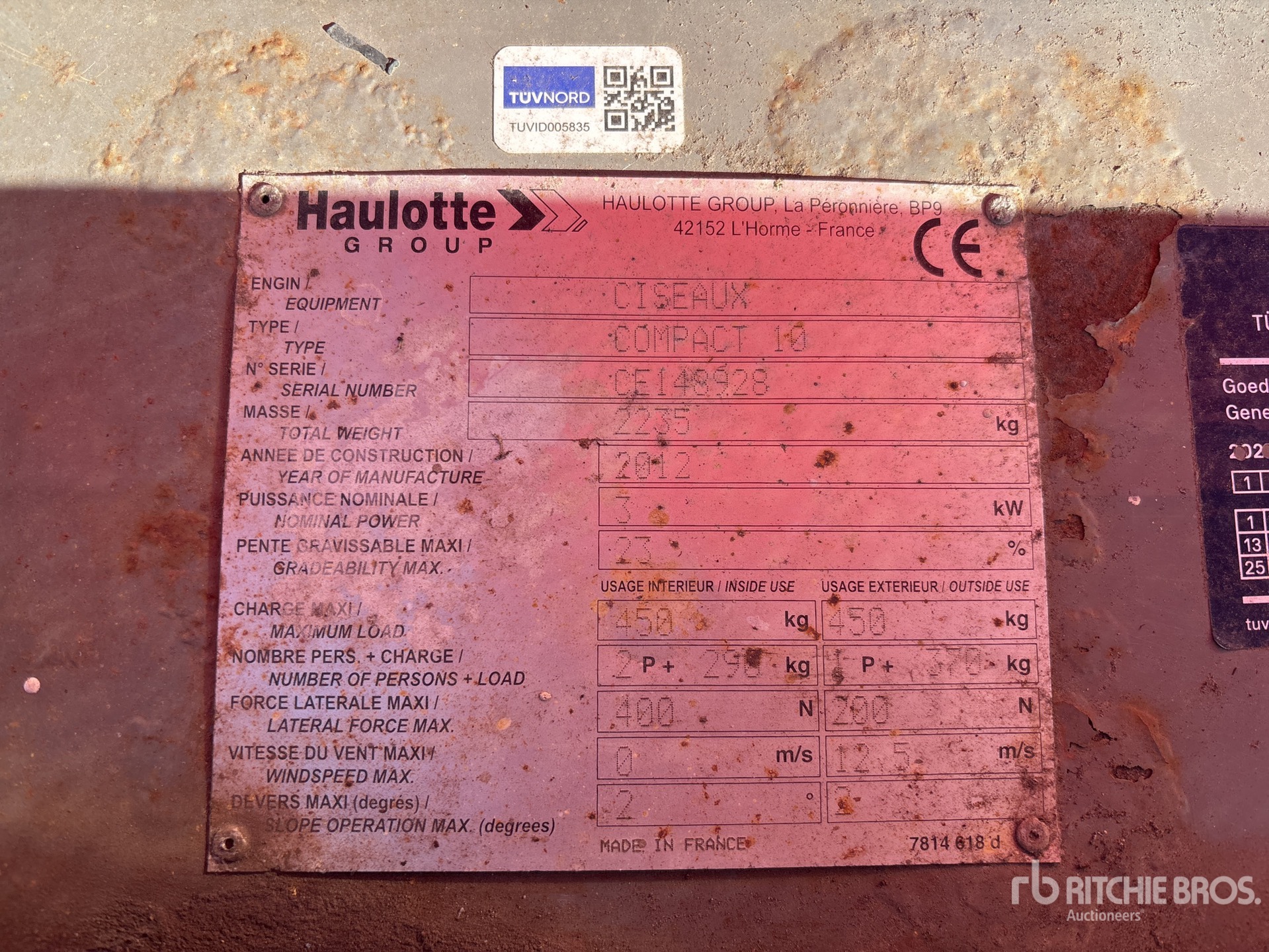 General Appearance with Serial Number / VIN