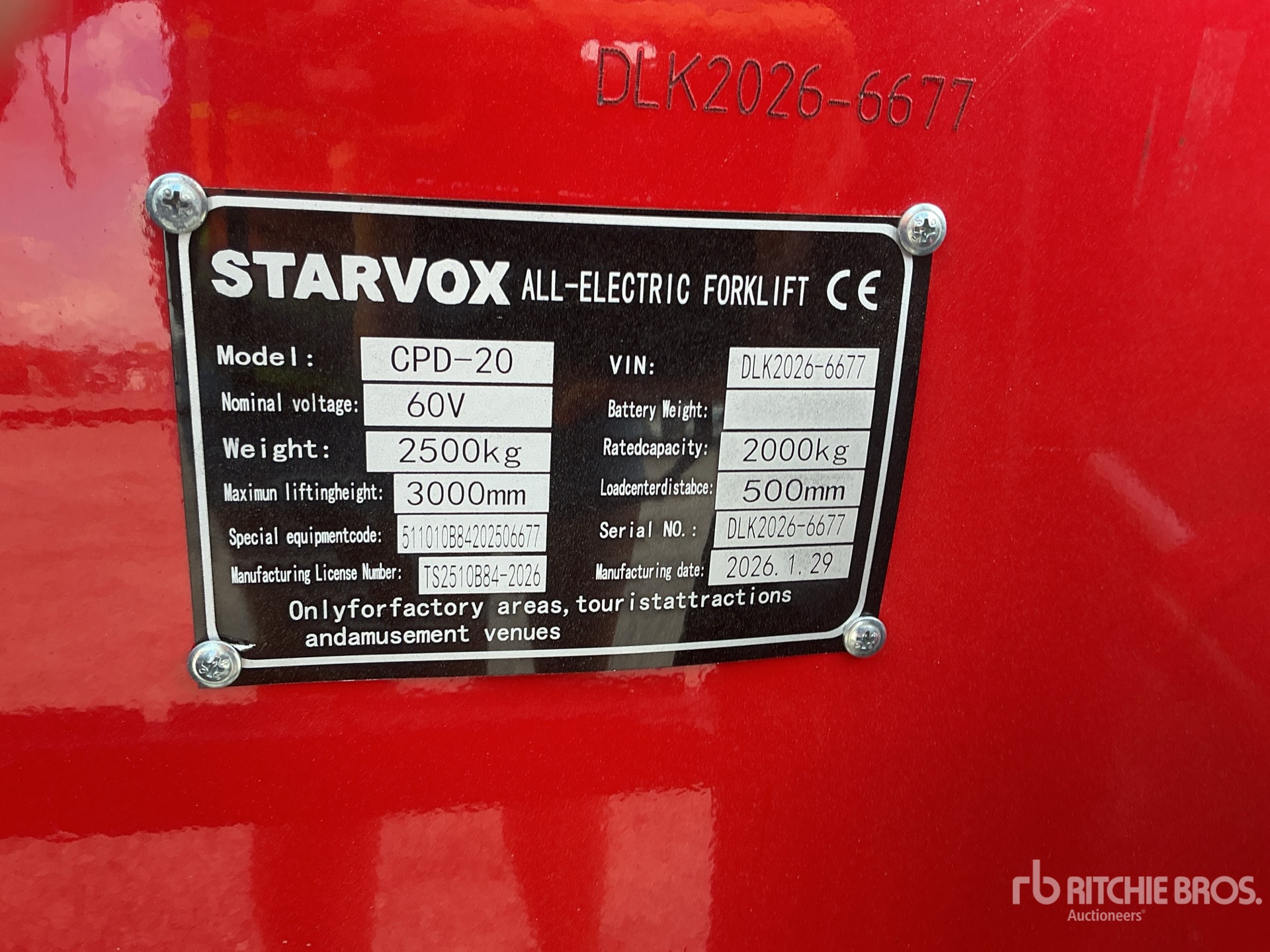 General Appearance with N.º de serie/VIN